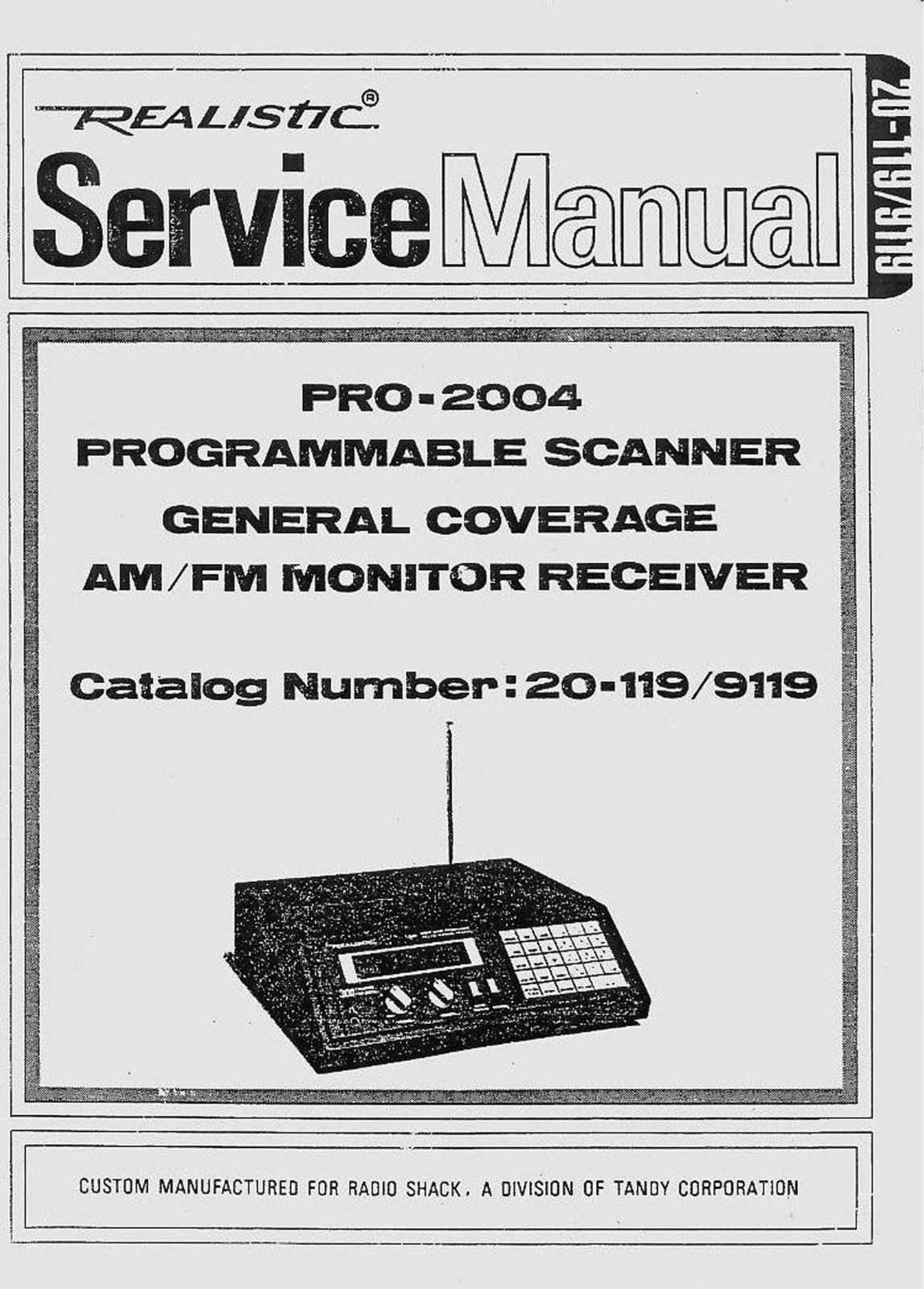 Realistic 9119, 20-119 User Manual