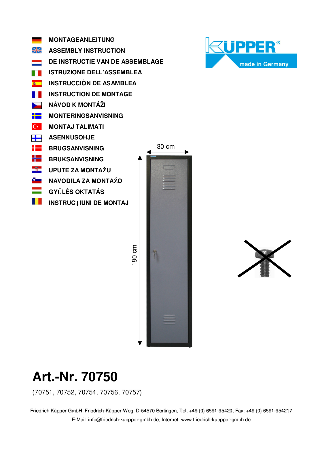 Küpper 70754, 70750, 70751, 70752, 70756 User guide