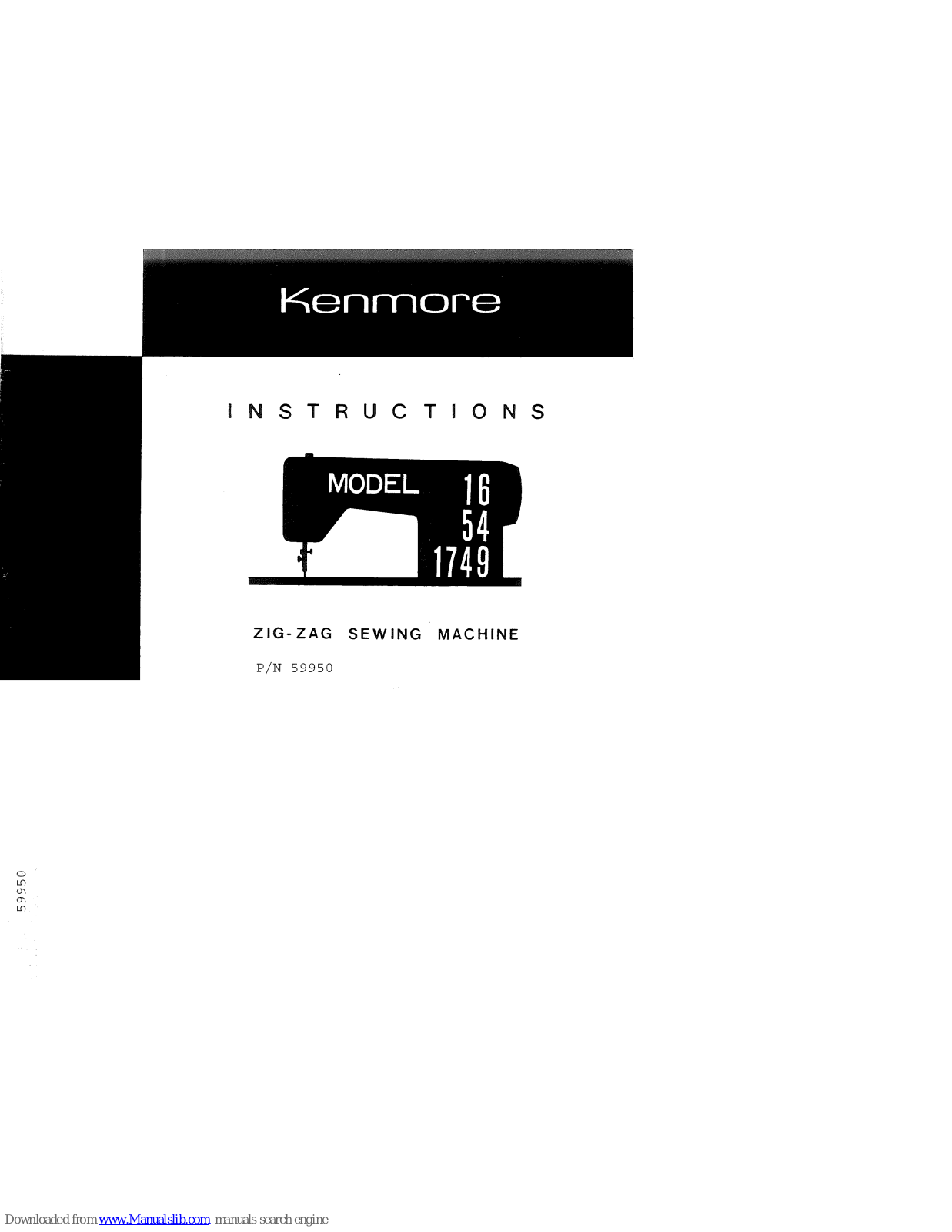 Kenmore 16, 54, 1749 Instructions Manual - ManualMachine.com