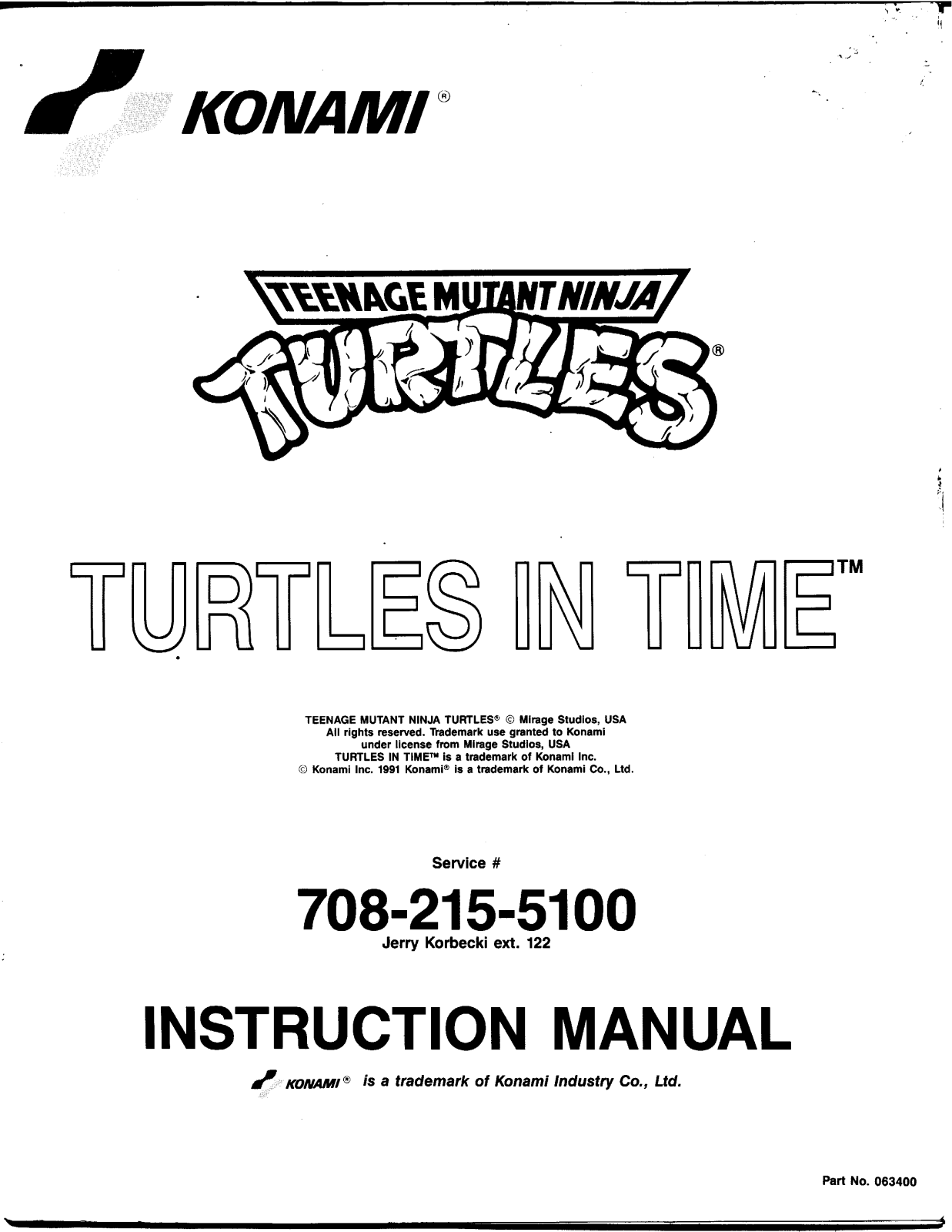 Konami Turtles In Time User Guide