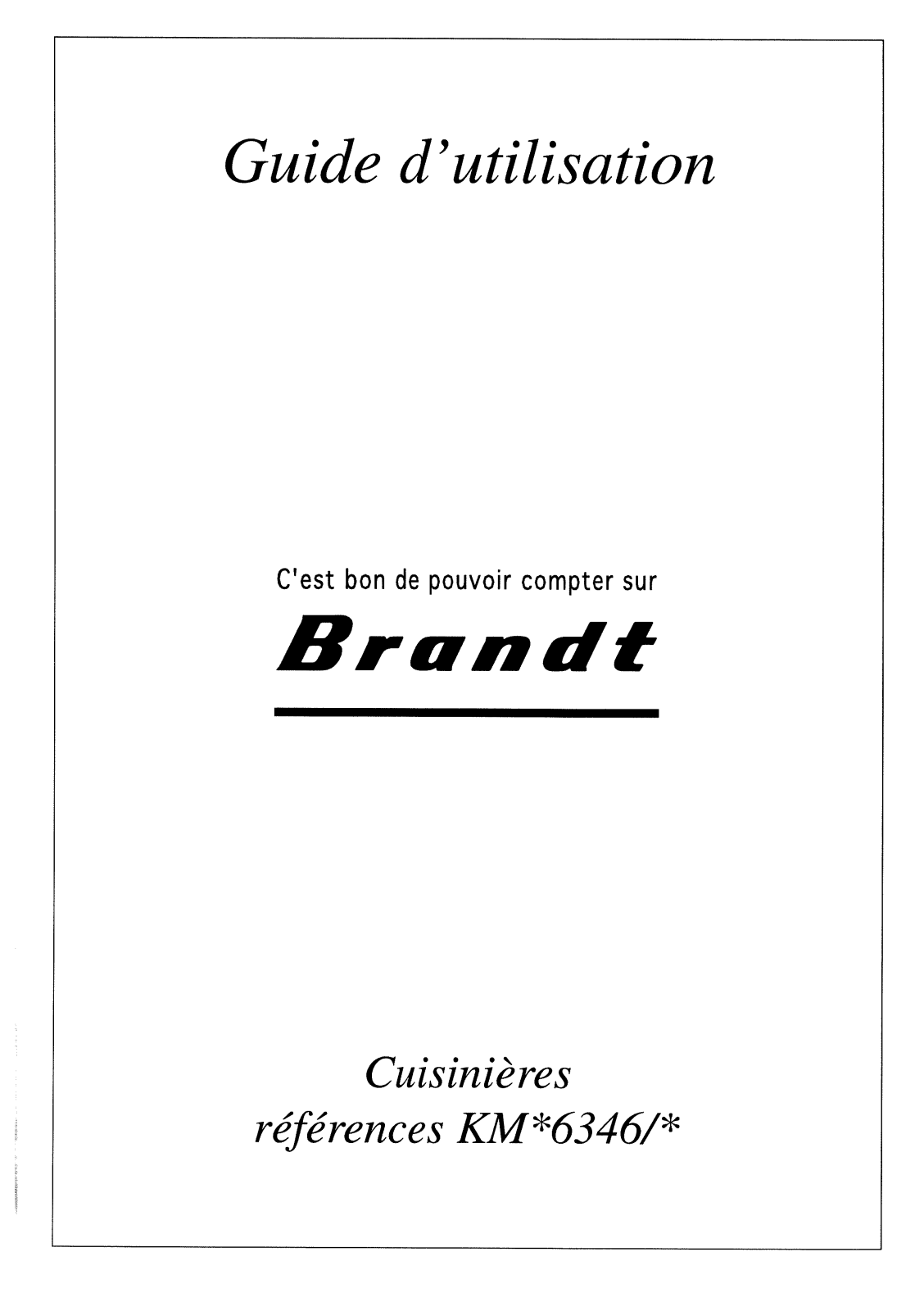 BRANDT GC500 User Manual