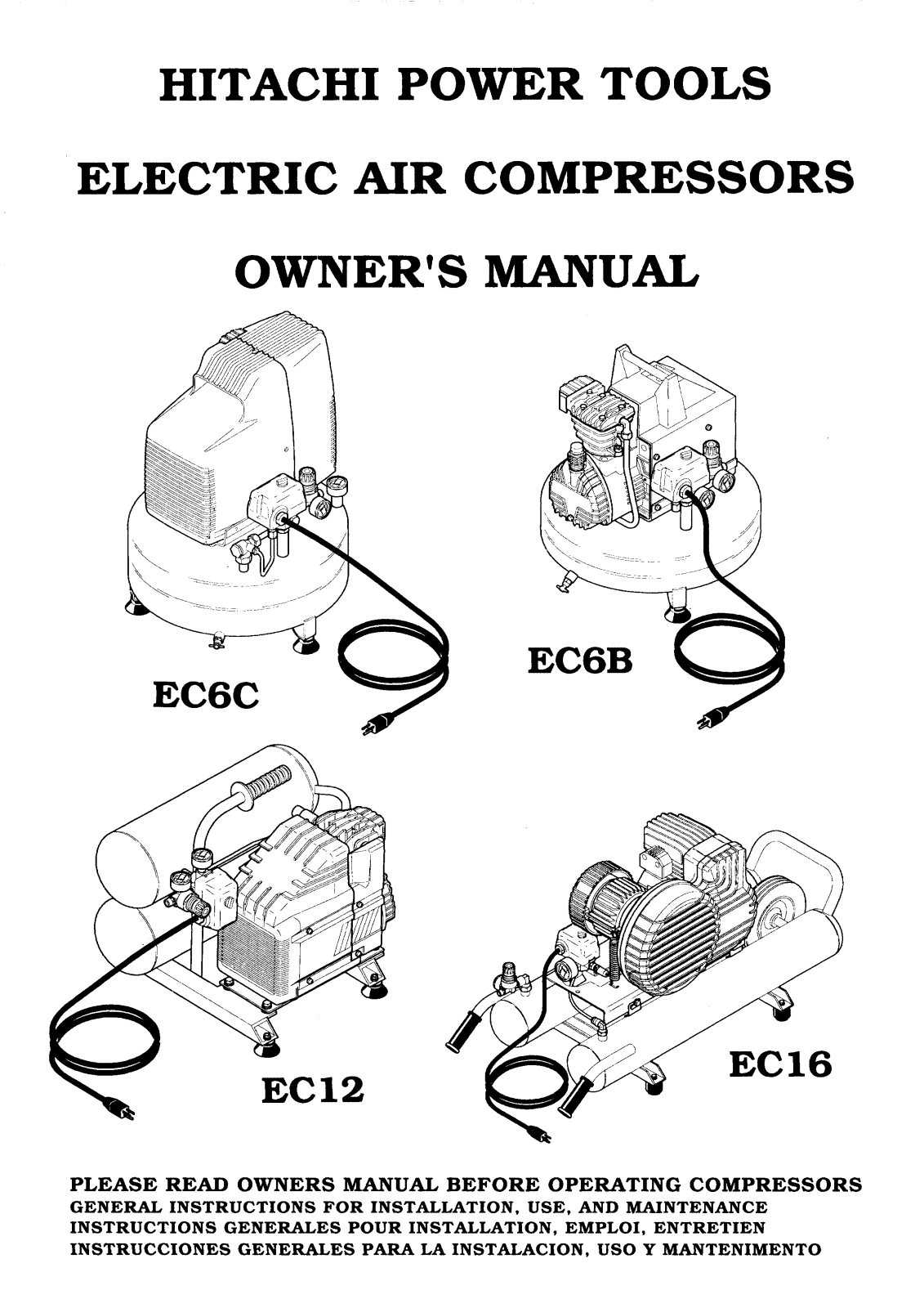 HITACHI EC6C, EC6B, EC16, EC12 User guide