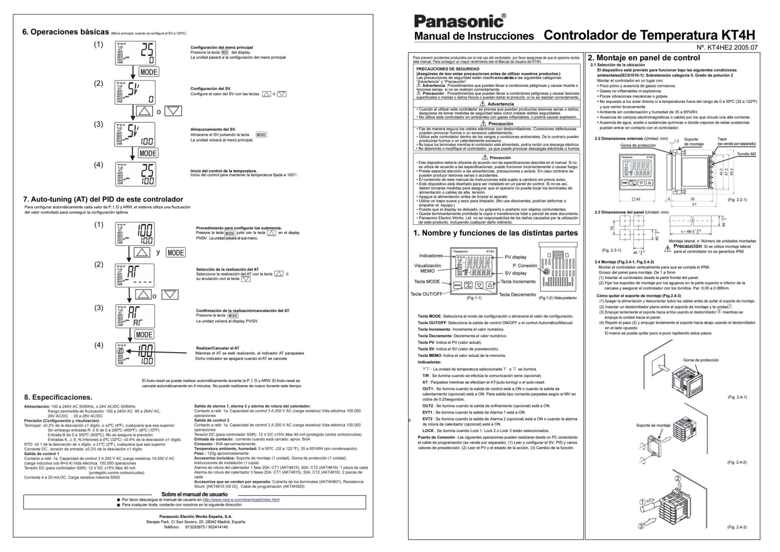 Panasonic KT4H User guide