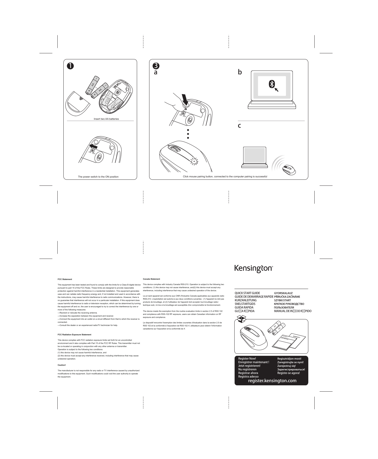 Kensington M01185 quick start guide