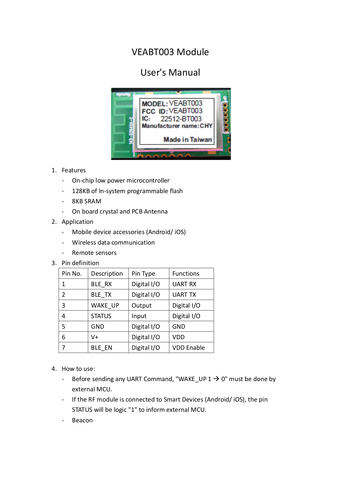 CHY FIREMATE BT003 Users Manual - ManualMachine.com