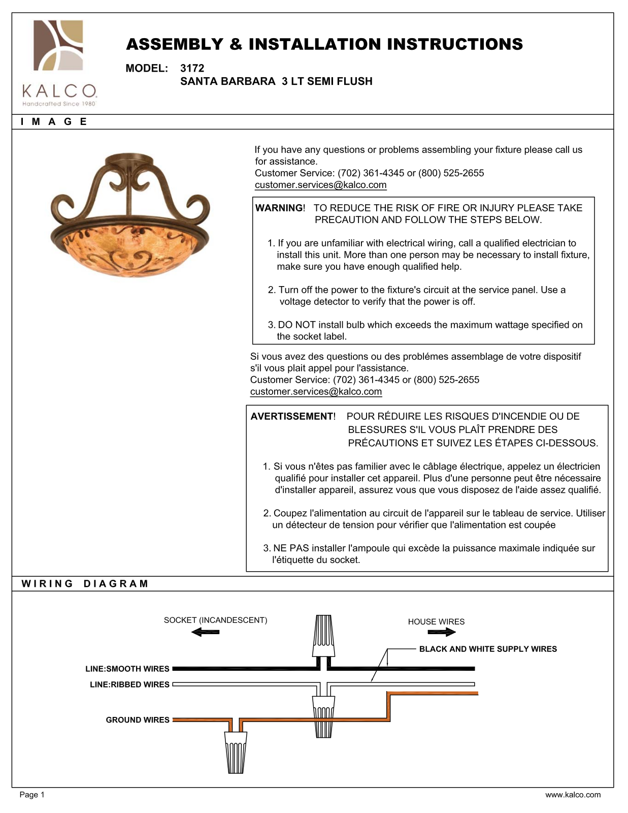 Kalco 3172TOECRU, 3172TOALAB User Manual