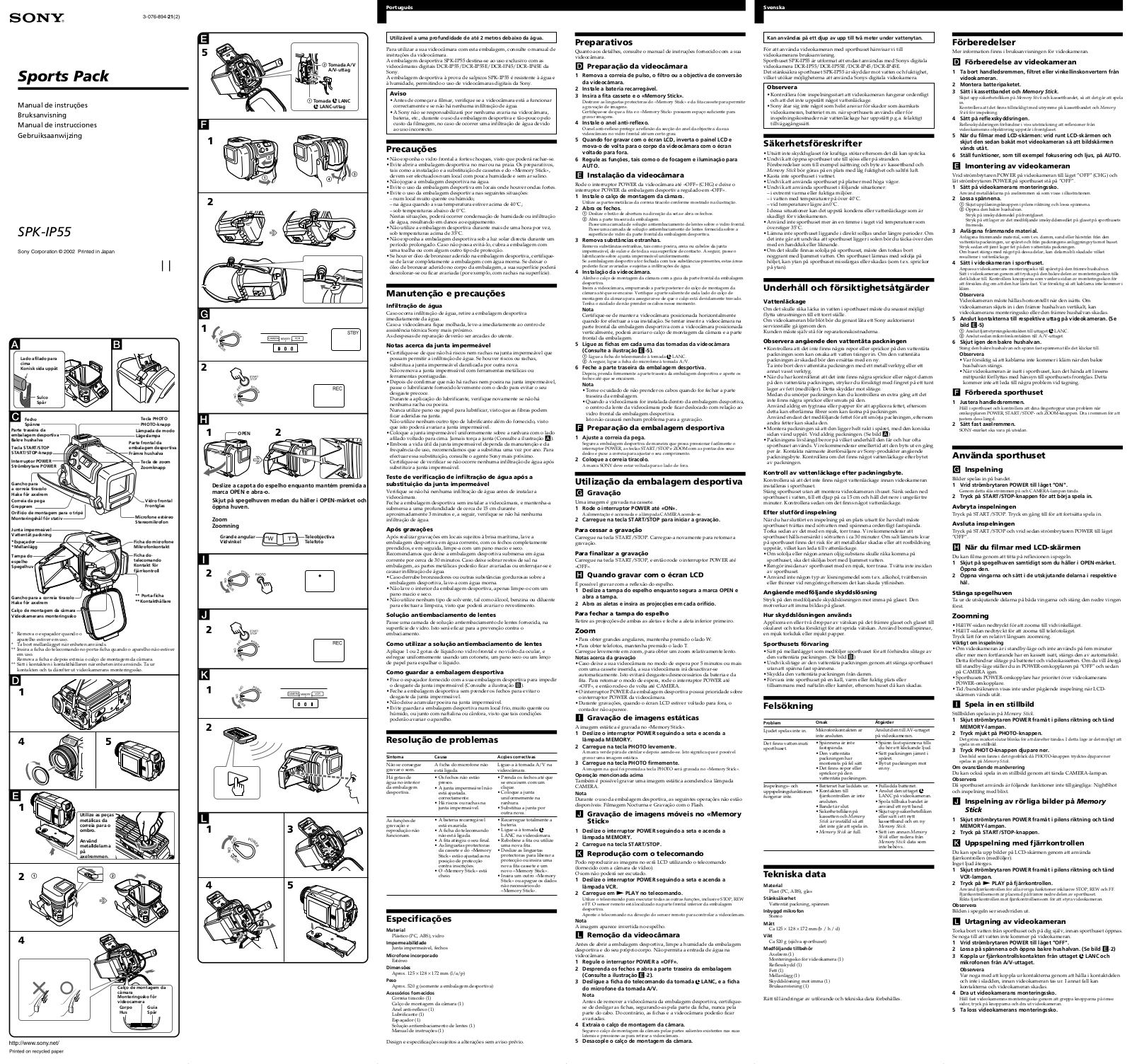 Sony SPK-IP55 User Manual