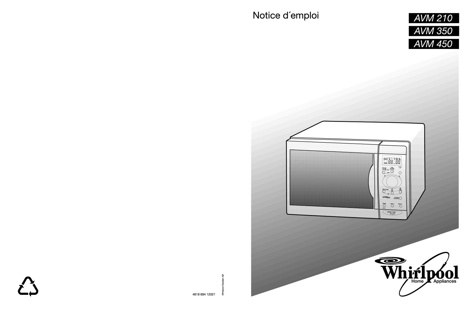 WHIRLPOOL AVM 210 WP BL, AVM 210 WP W, AVM 210 WP WH User Manual