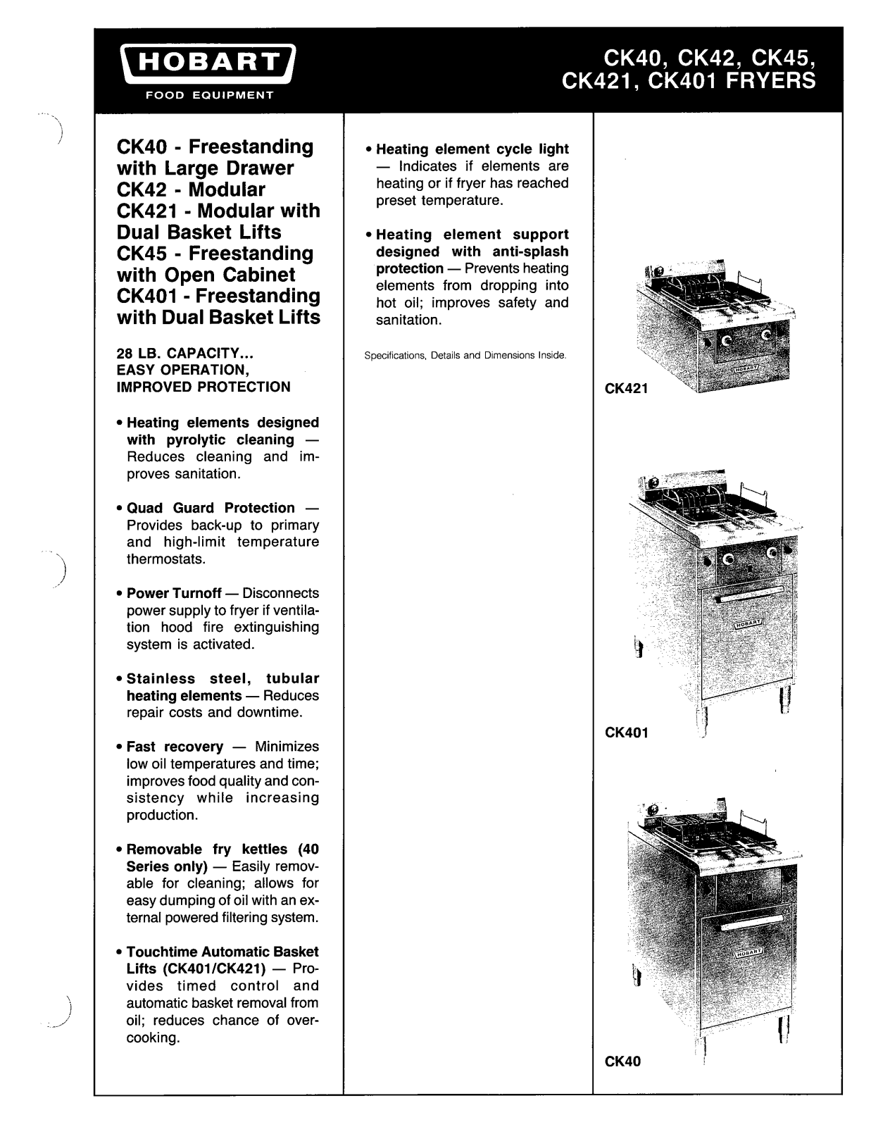 Hobart CK45, CK42, CK40, CK421, CK401 User Manual