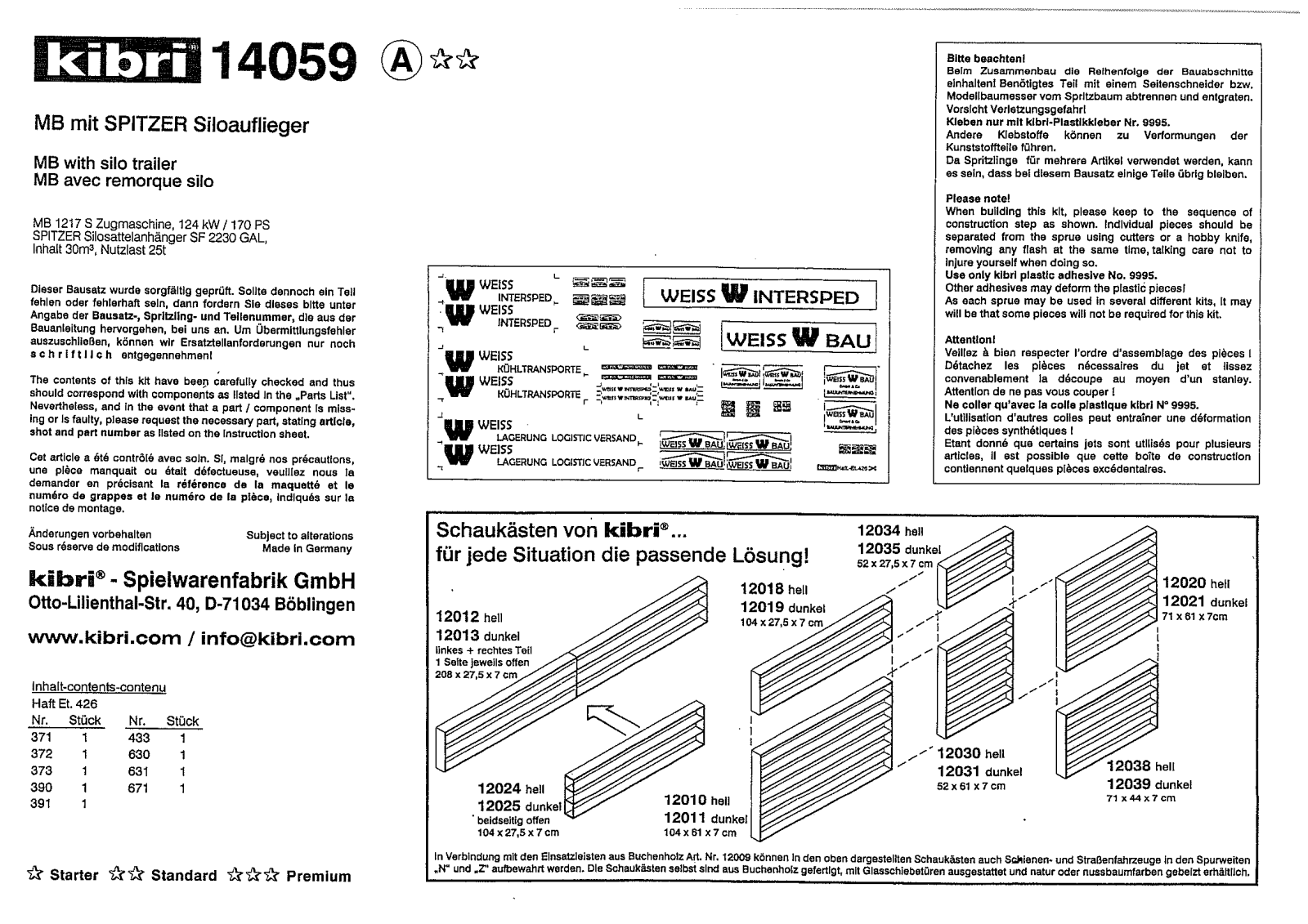 Kibri 14059 User Manual