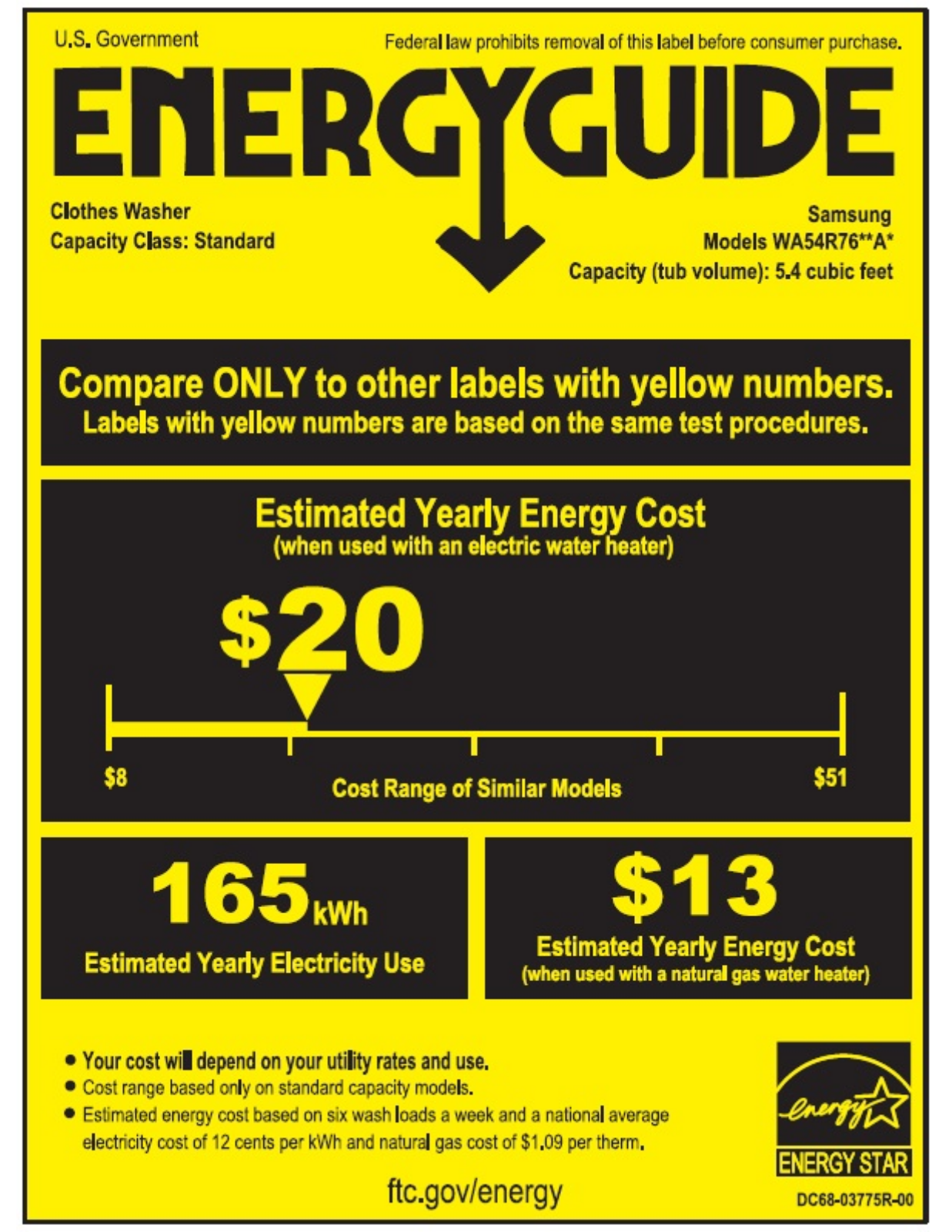 Samsung WA54R7600AW, WA54R7600AV Energy manual