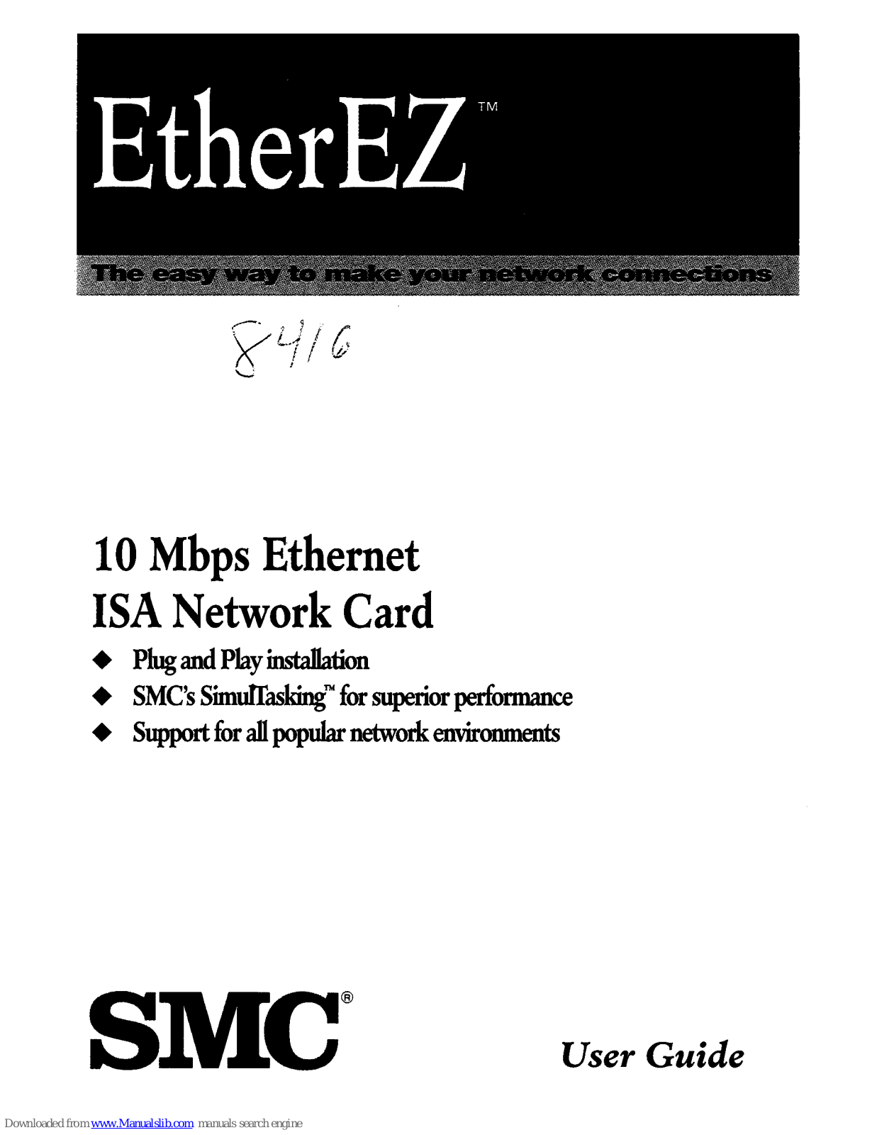 SMC Networks ETHEREZ 8416, EtherEZ SMC8416T, EtherEZ SMC8416B, EtherEZ SMC8416BT, EtherEZ SMC8416BTA User Manual