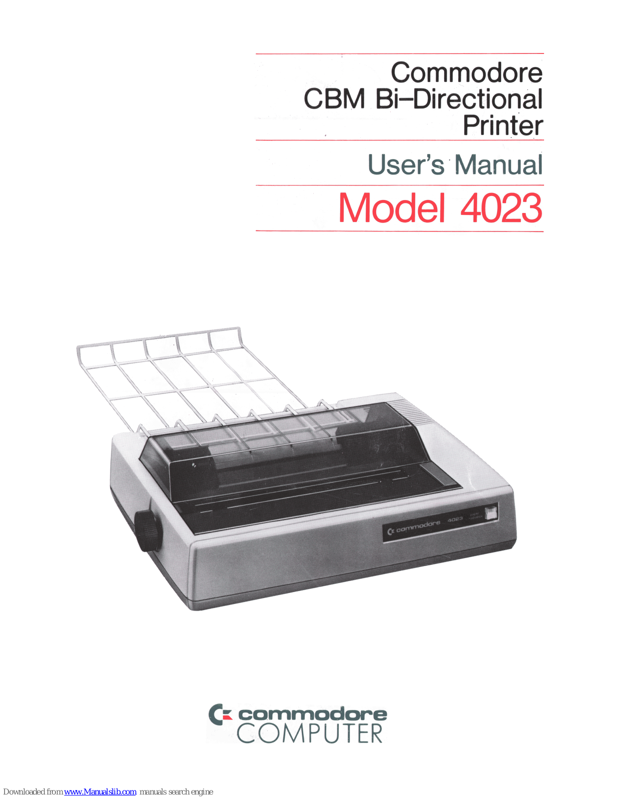 Commodore CBM 4023 User Manual - ManualMachine.com
