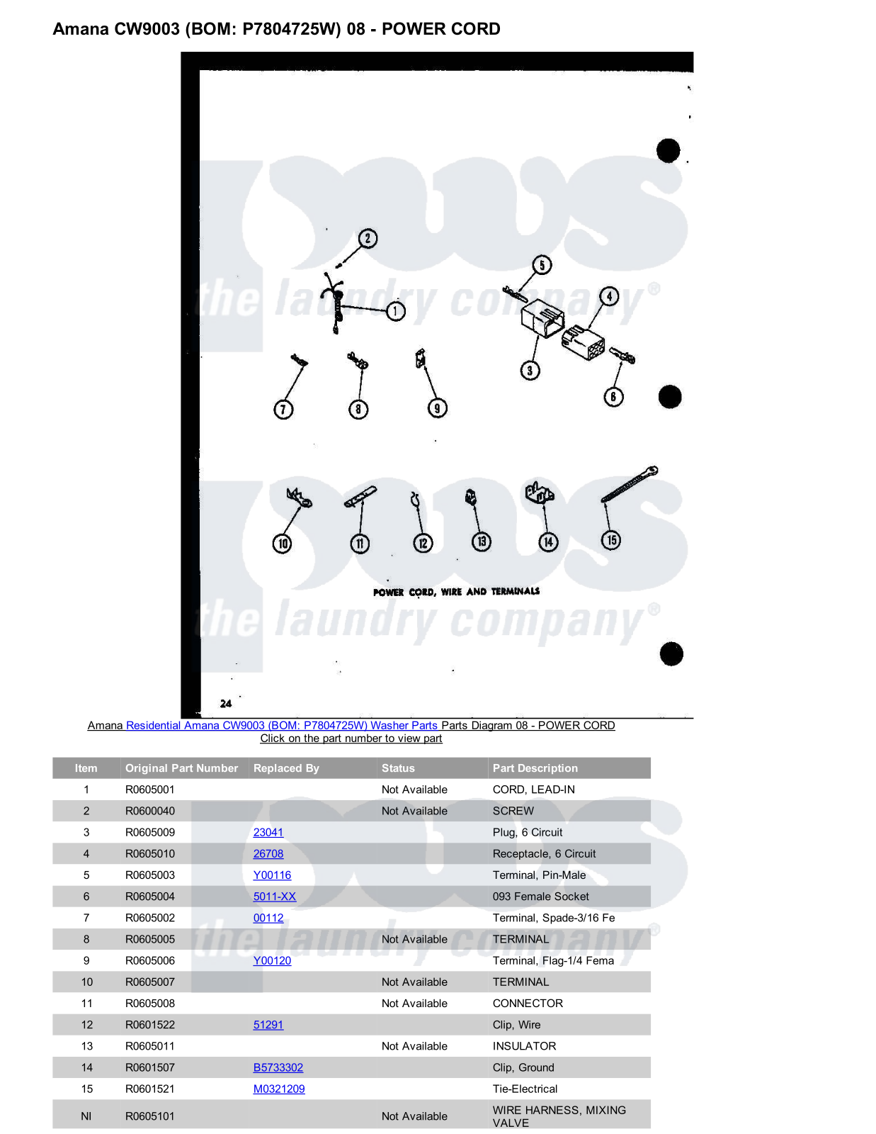 Amana CW9003 Parts Diagram