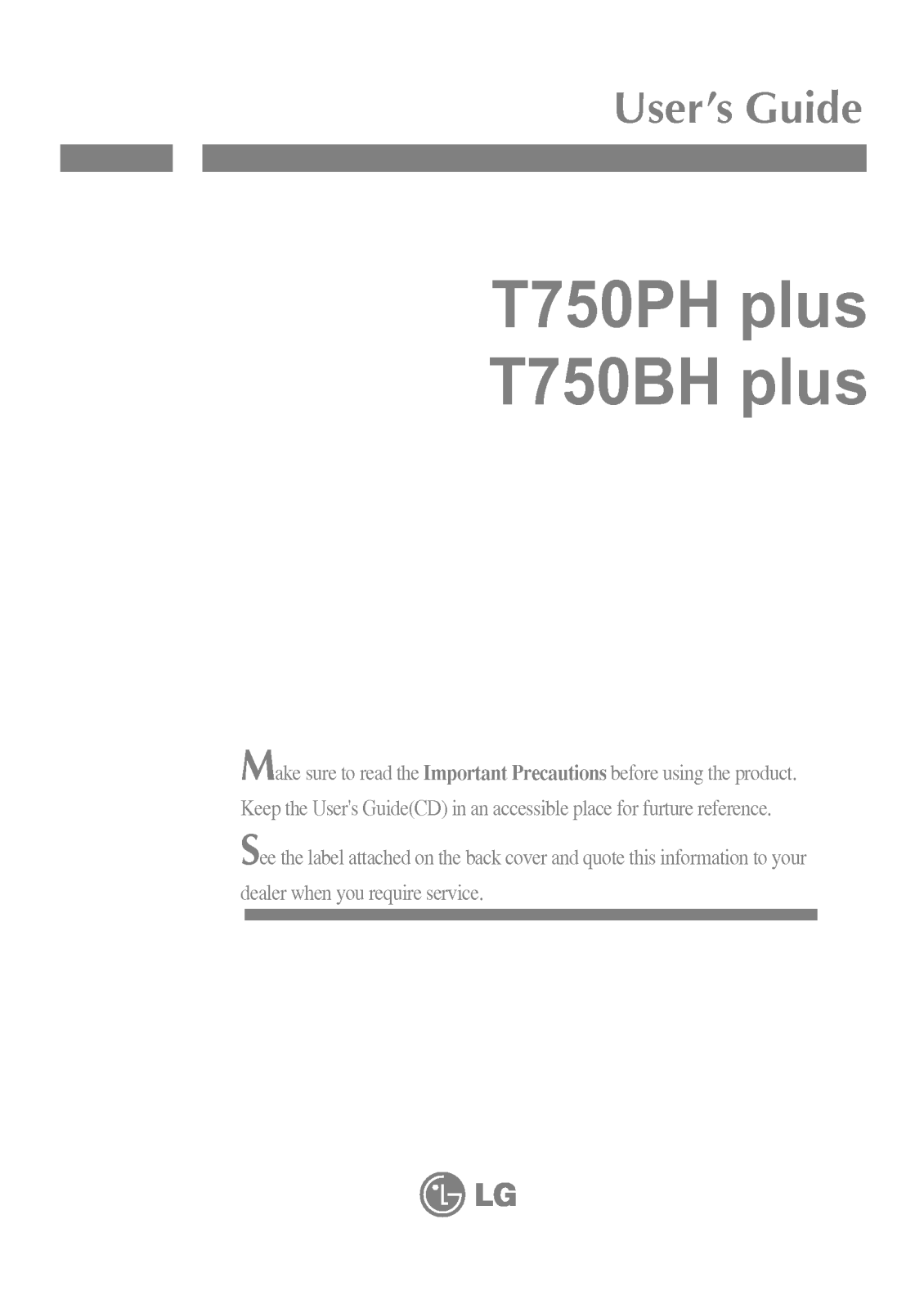 LG T750PHPK User guide