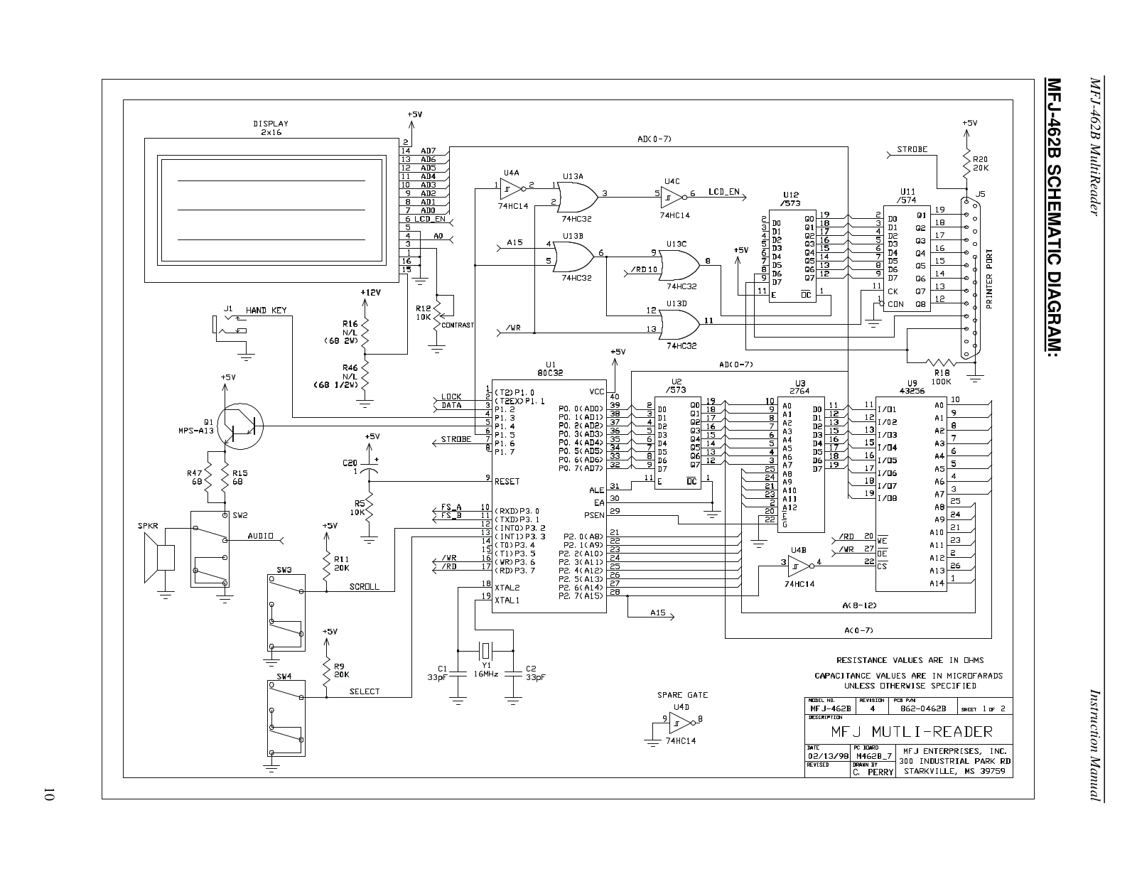 MFJ MFJ-462B Schematics - ManualMachine.com