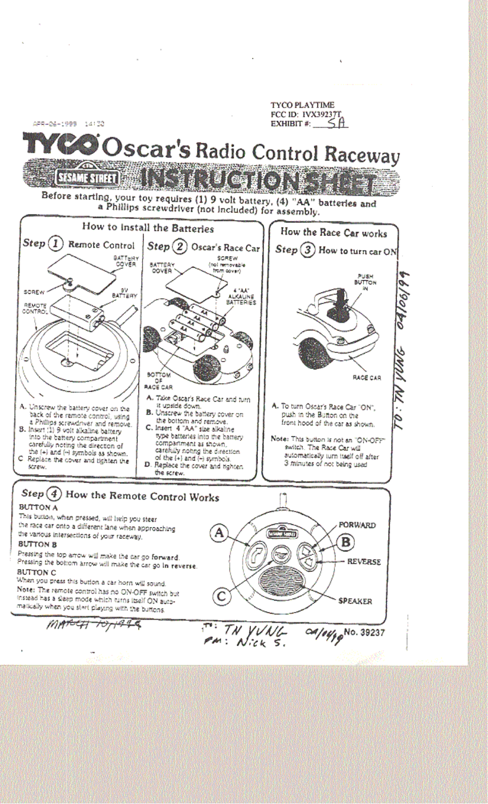 Fisher Price 39237T Instruction Manual