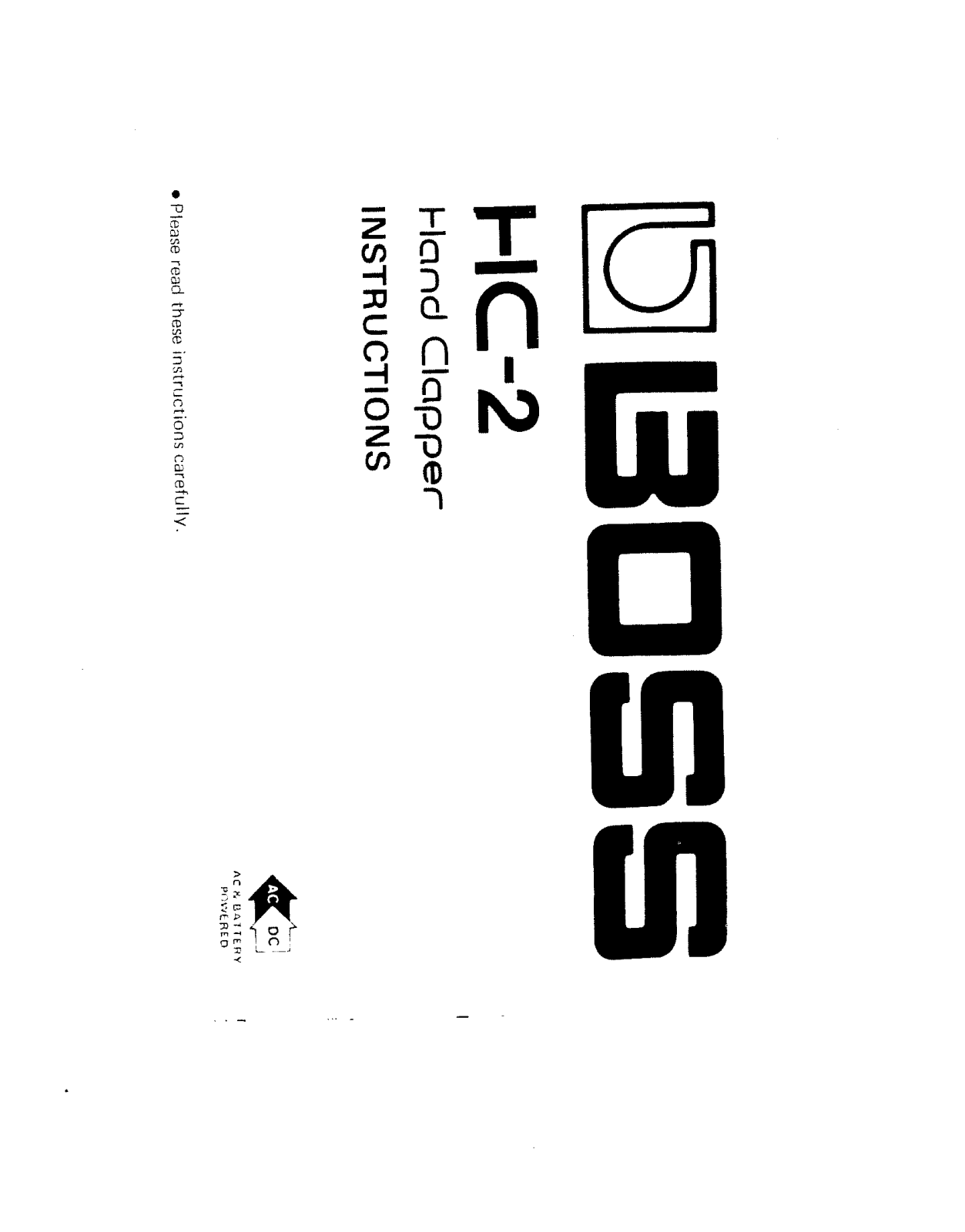 Roland Corporation HC-2 Owner's Manual