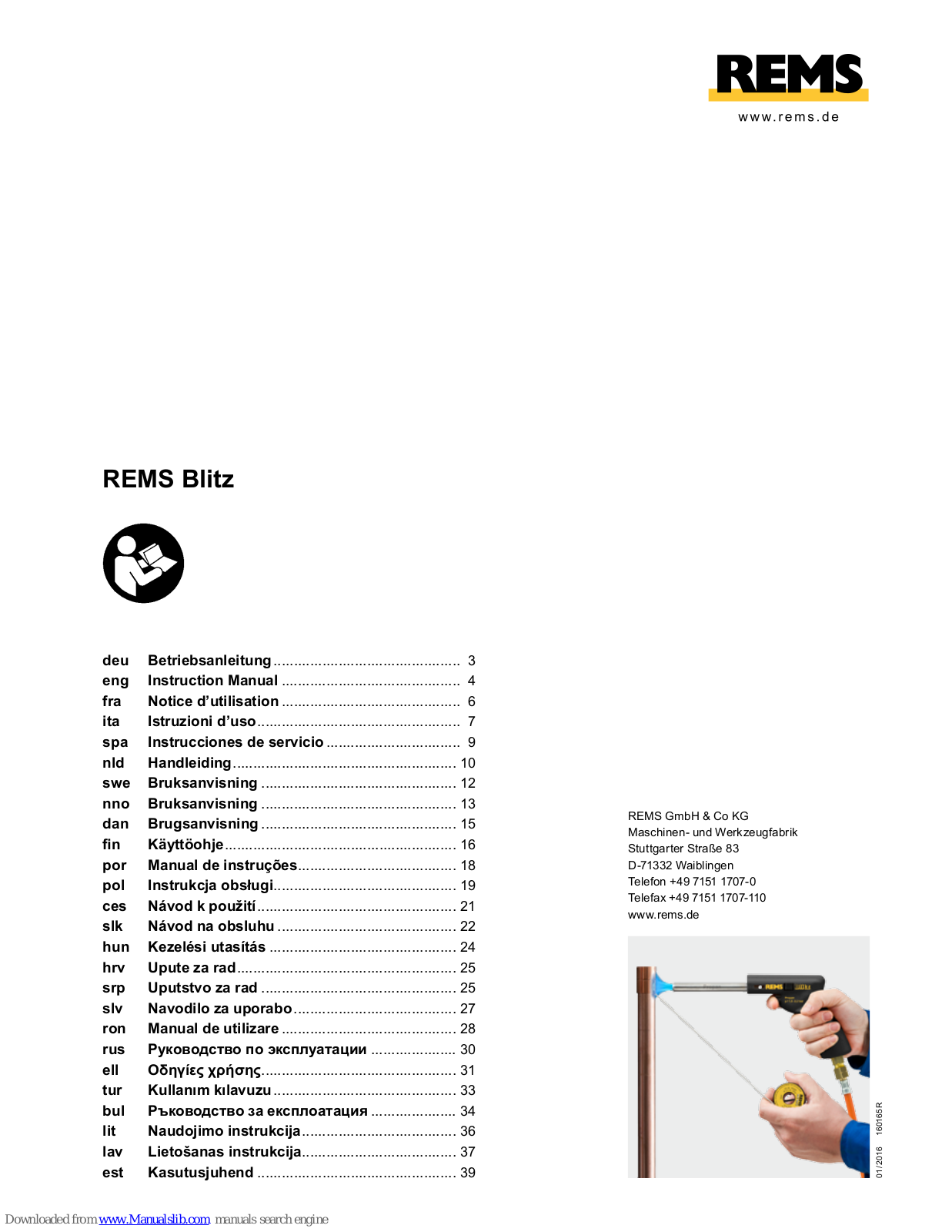 REMS Blitz Instruction Manual - ManualMachine.com