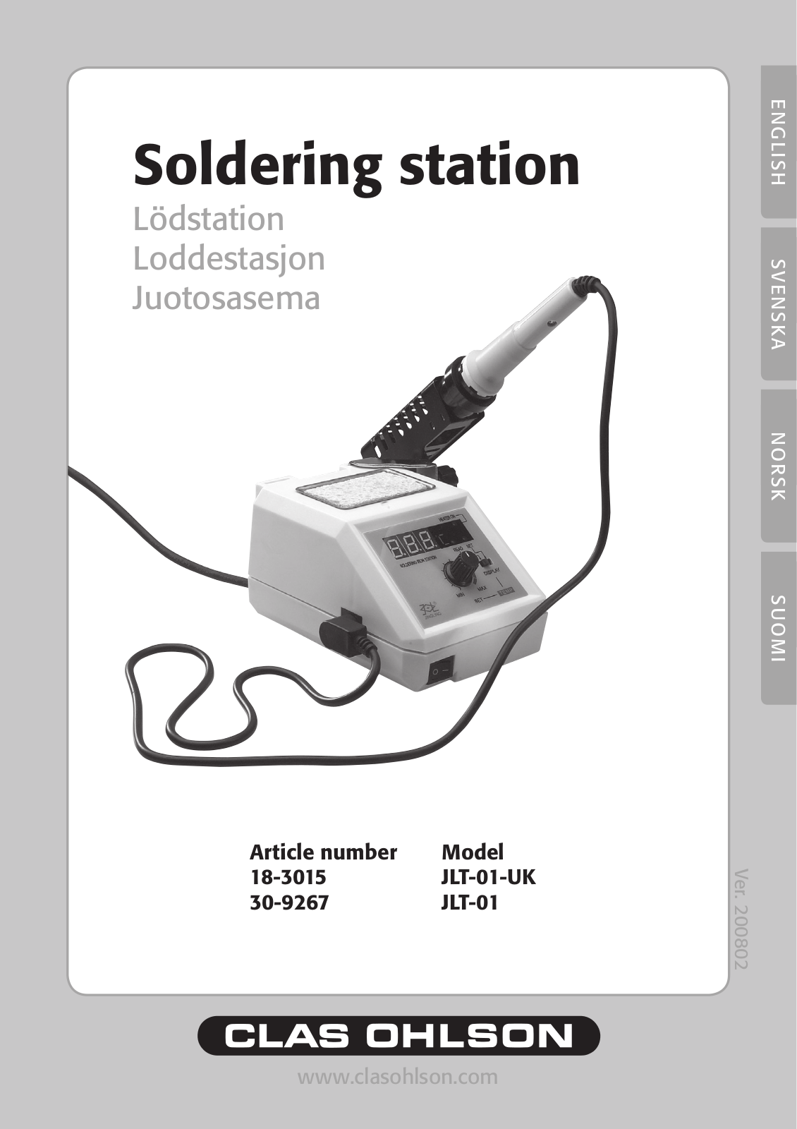 Clas Ohlson JLT-01-UK, JLT-01 Instruction Manual