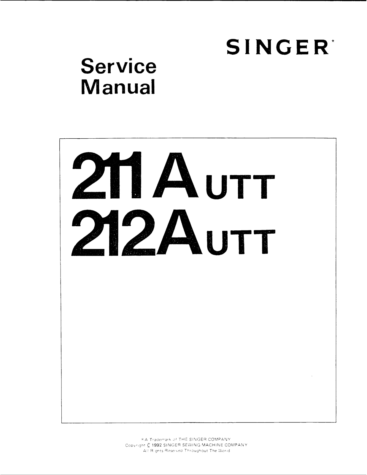 Singer 212AUTT, 211AUTT User Manual