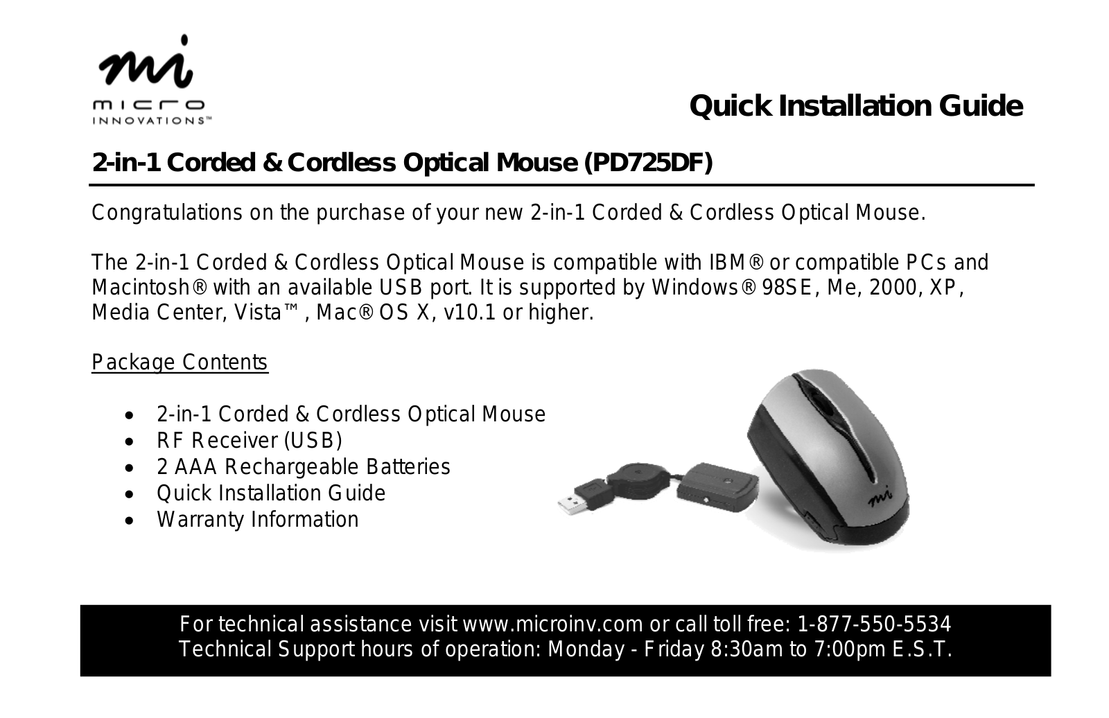 Micro Innovations PD725DF User Manual