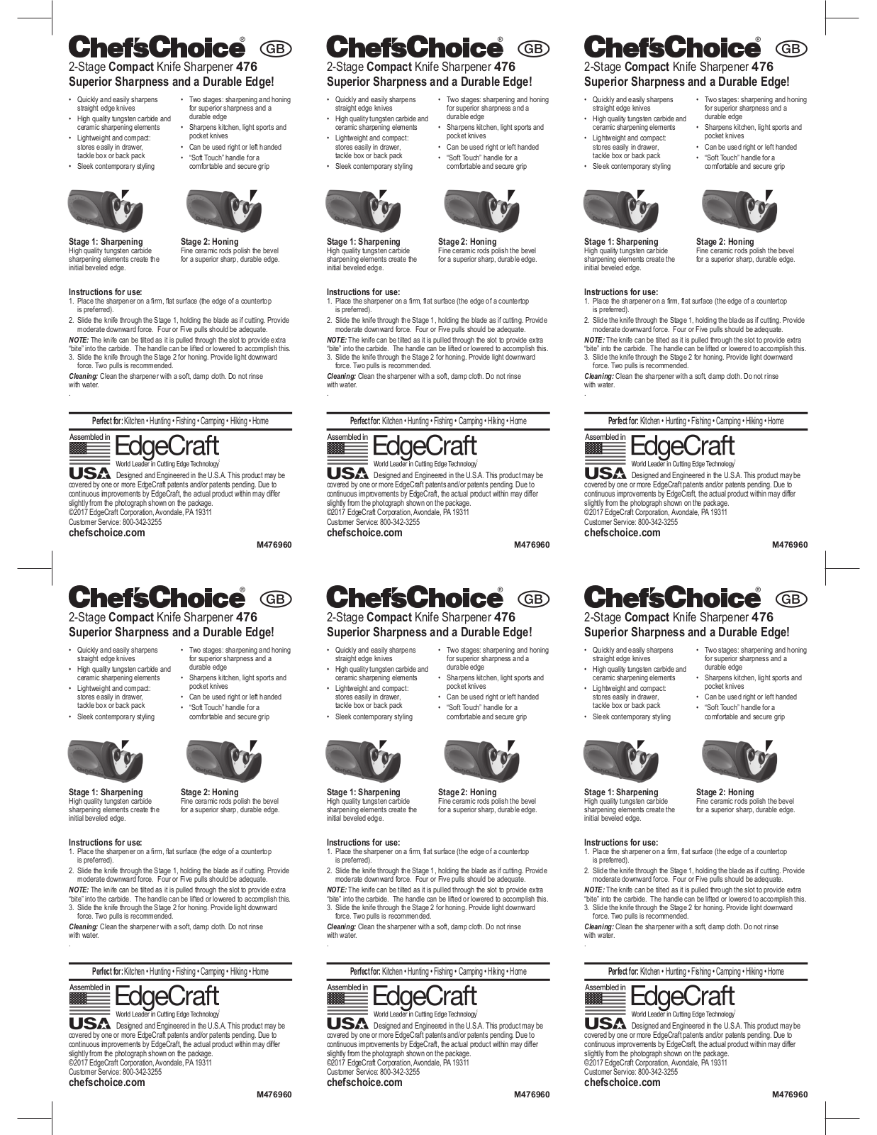 Chefs Choice 476 User guide