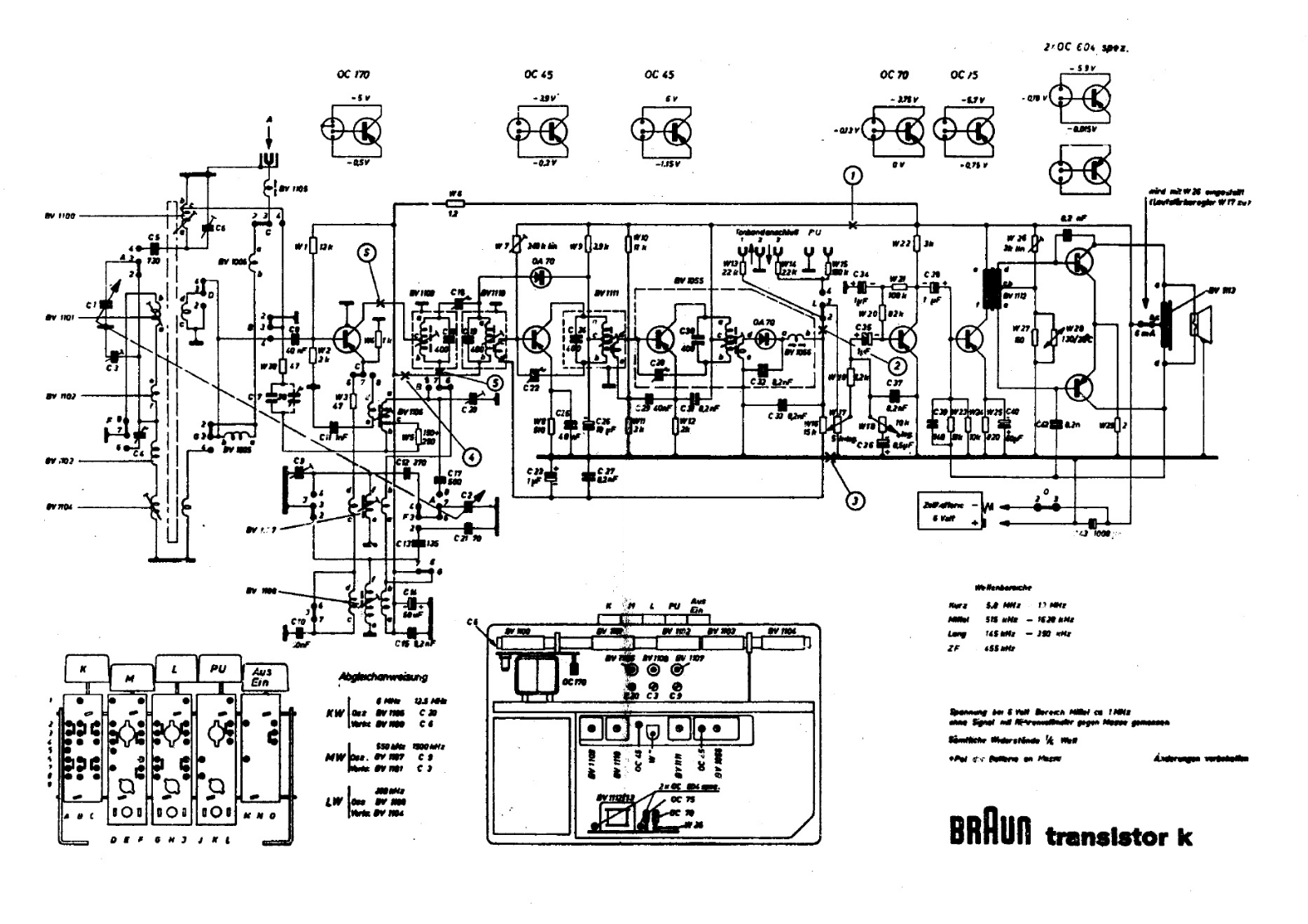 Braun transistor k schematic