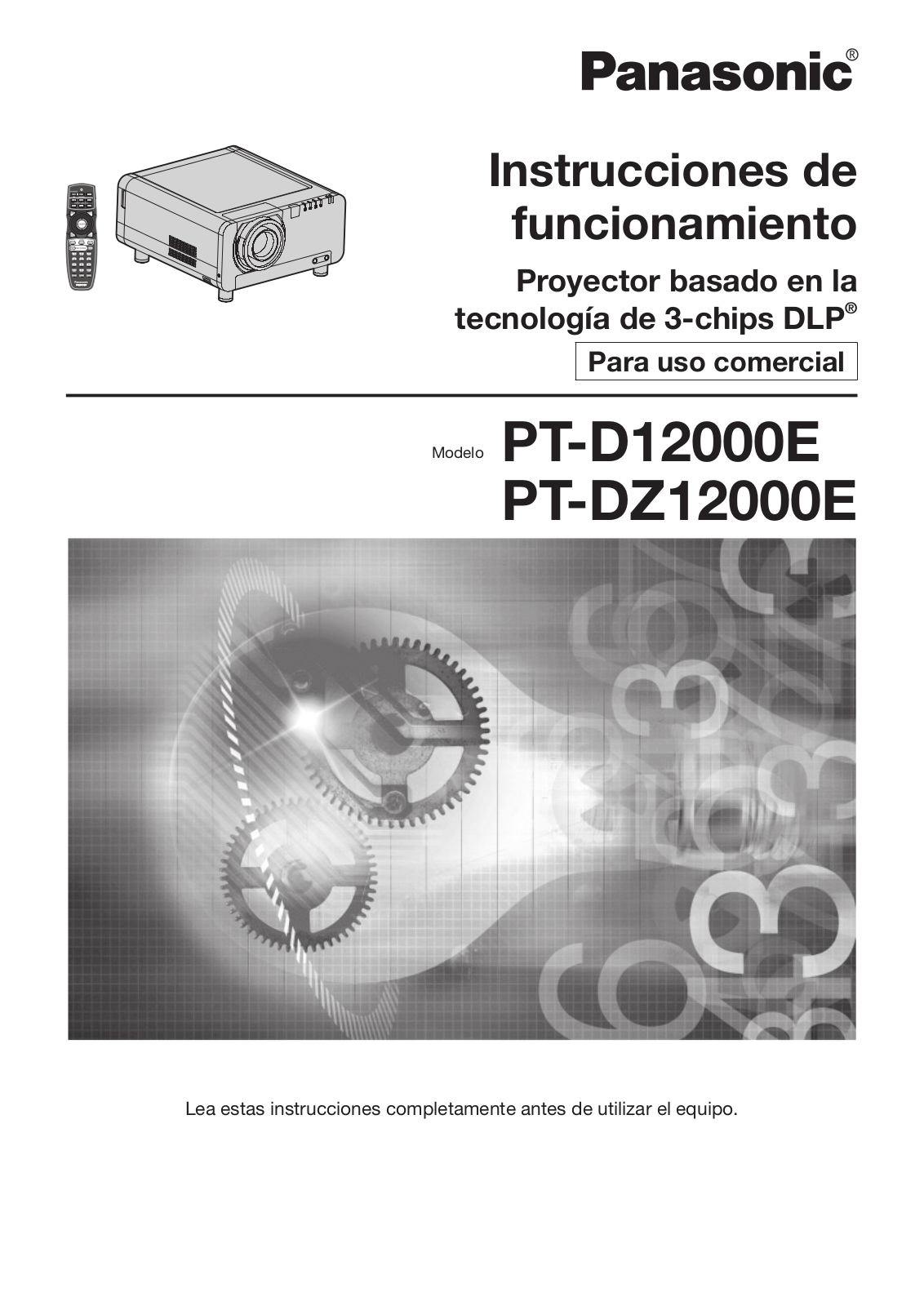 Panasonic PT-D12000E, PT-DZ12000E User Manual