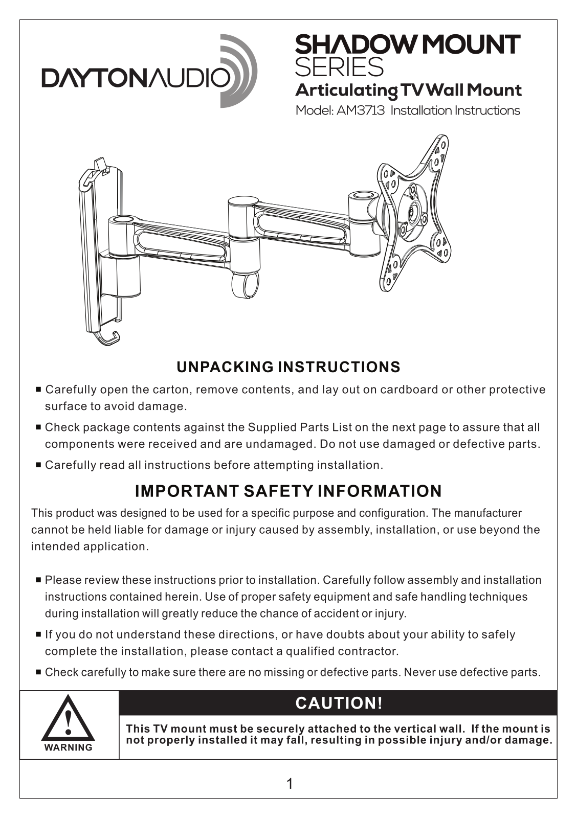 Dayton AM3713 User Manual