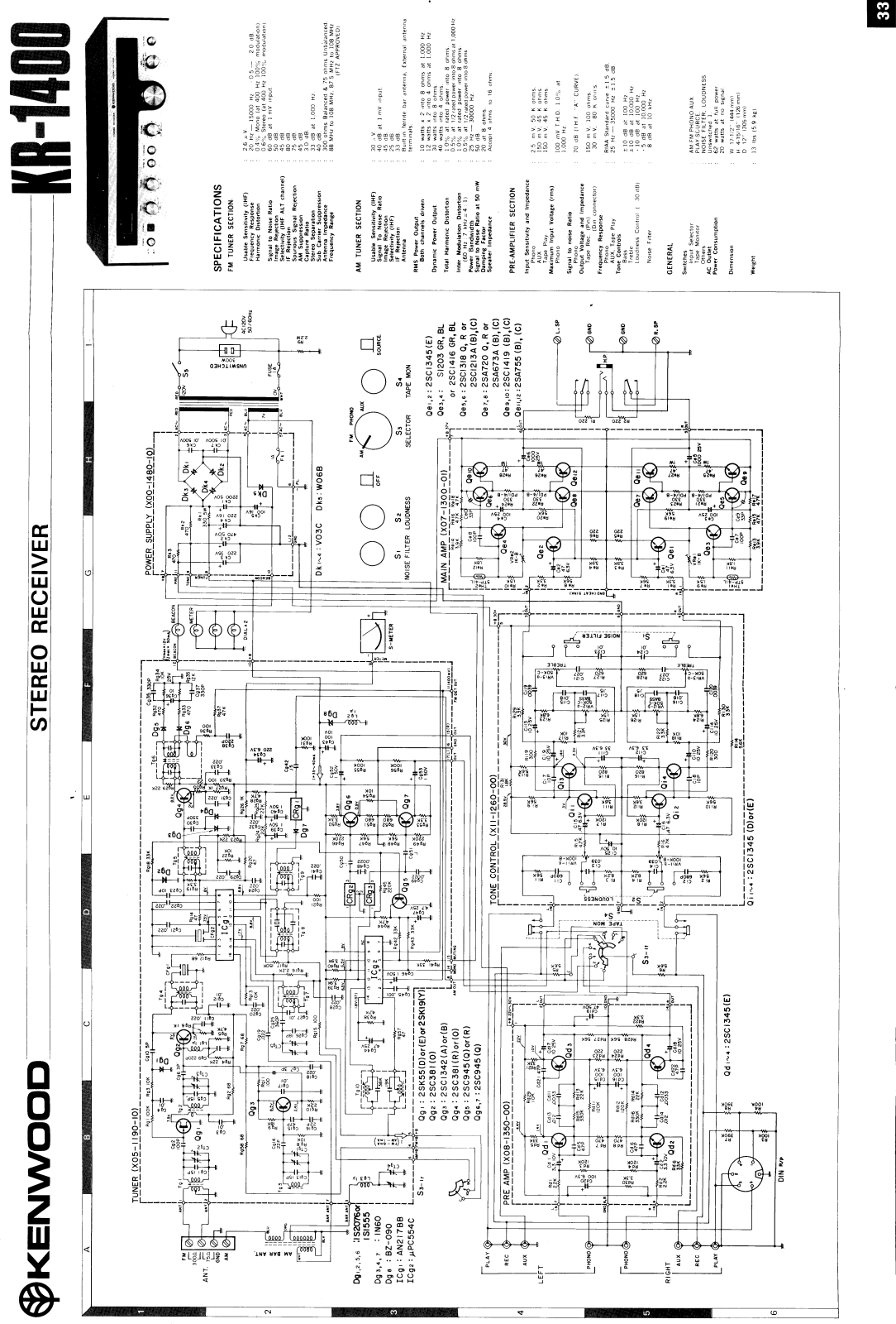 Kenwood KR-1400 Schematic