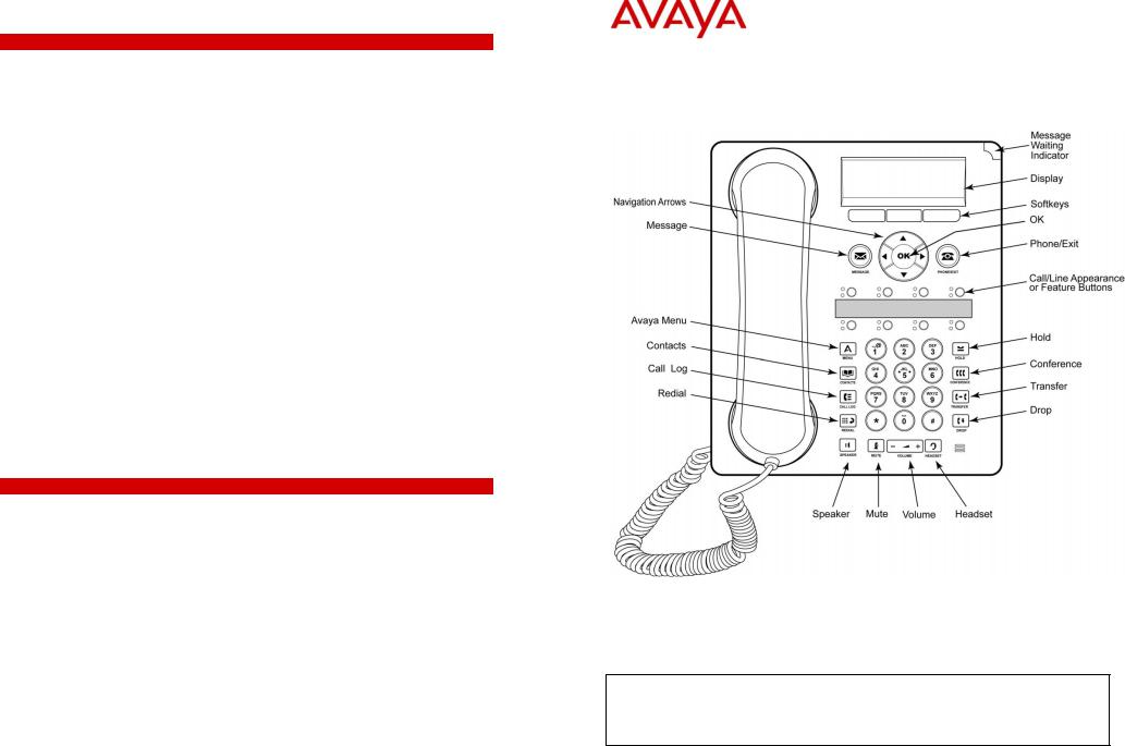 Avaya 1408 Quick Reference Guide