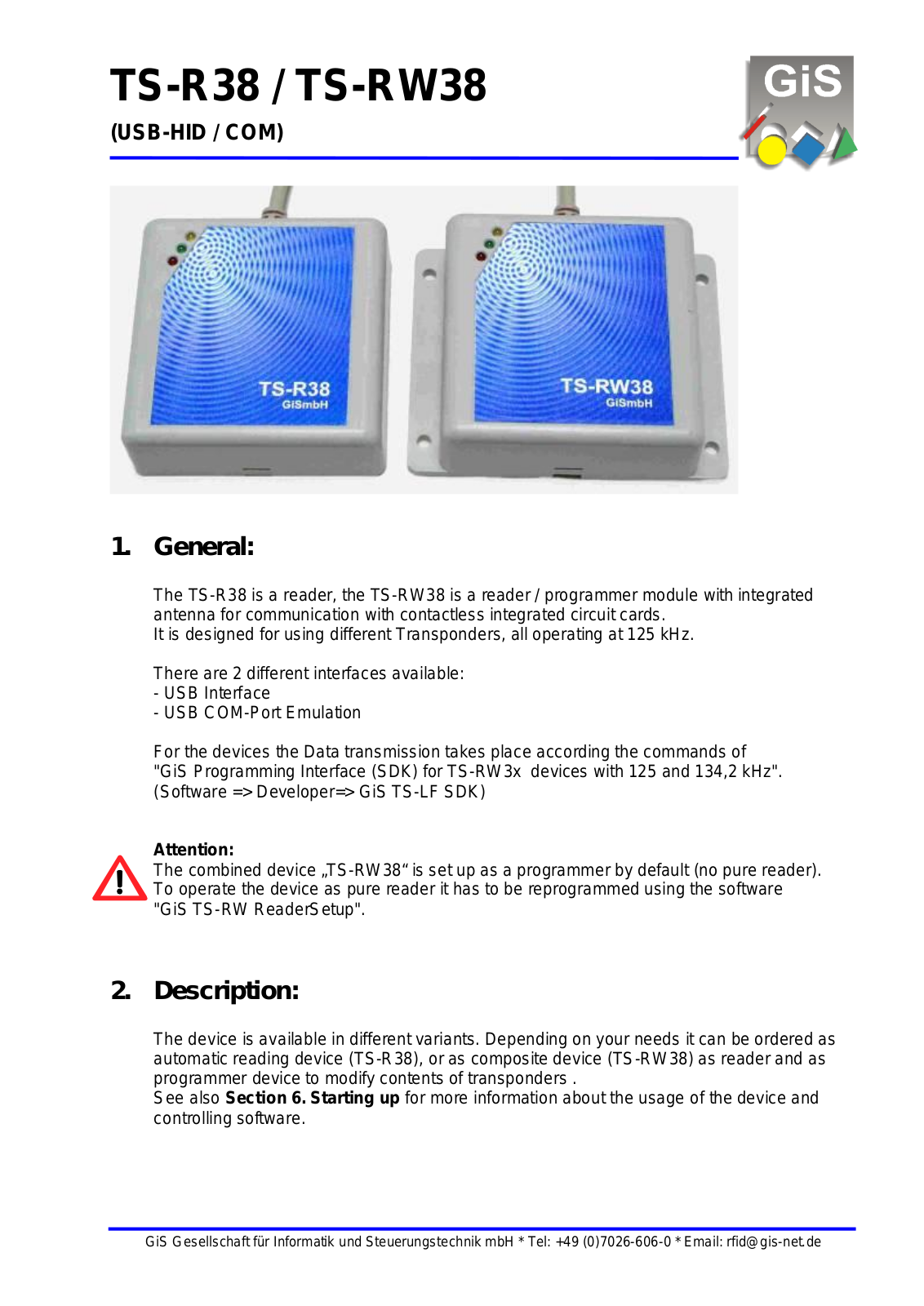 GiS mbH TSRW38 User Manual