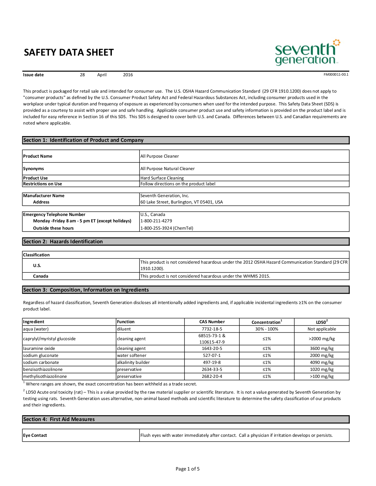 Seventh Generation 44720CT User Manual