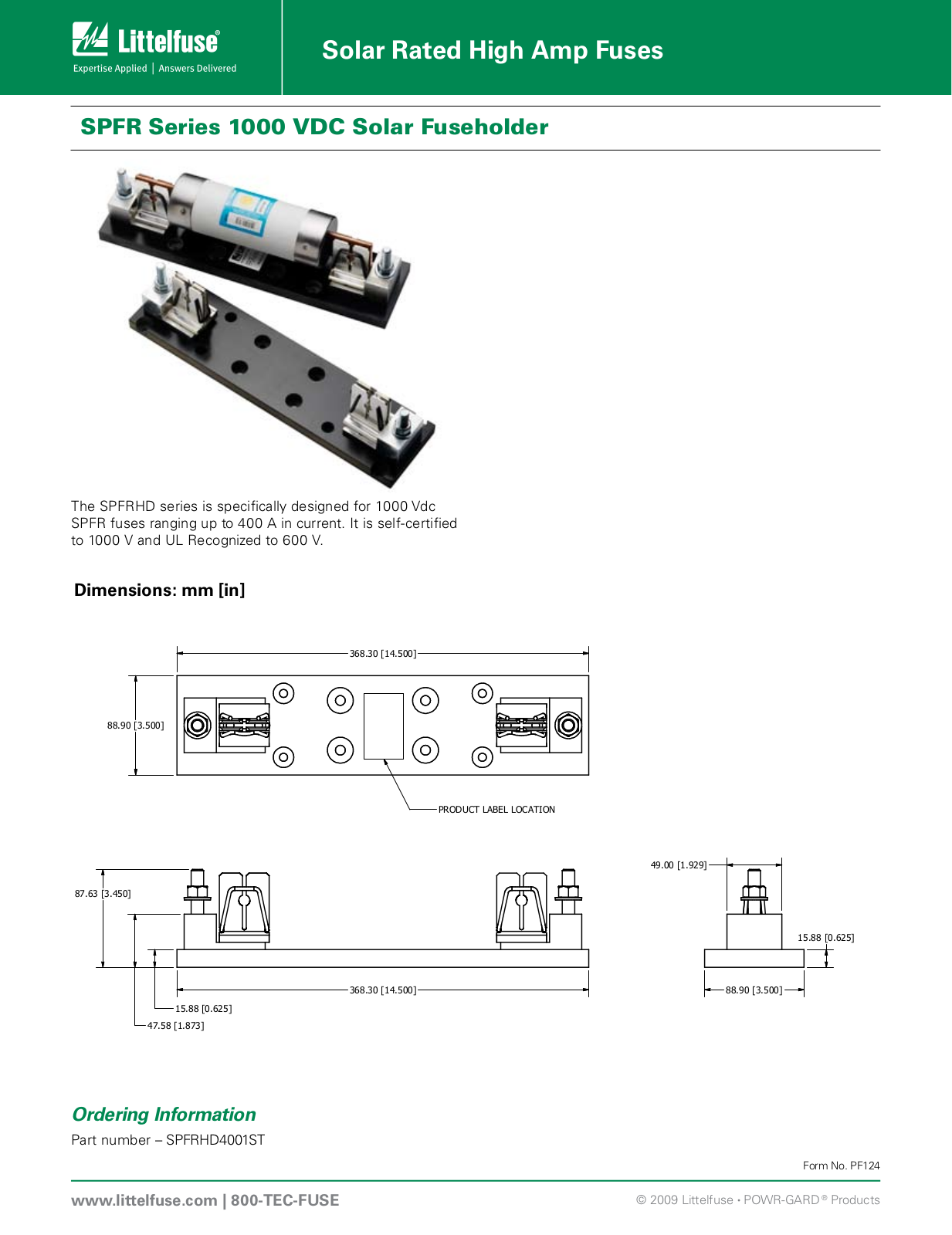 Littelfuse SPFRHV User Manual