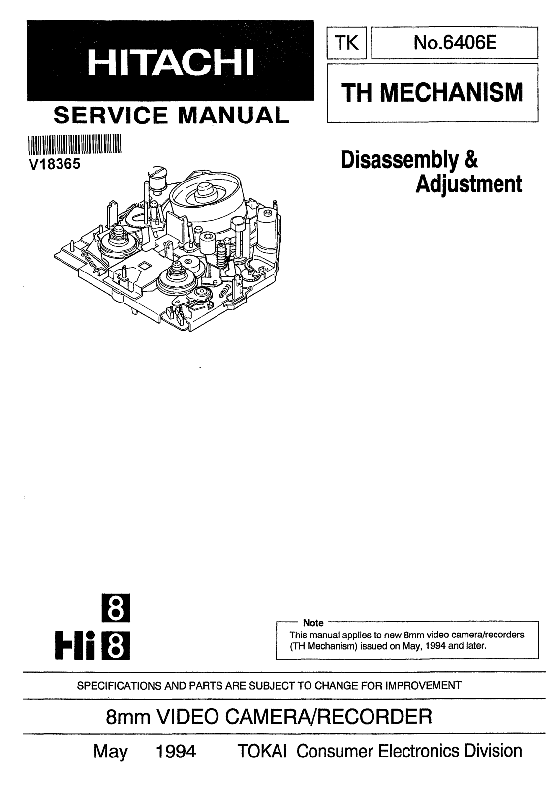 Hitachi TN Mechanism Service Manual