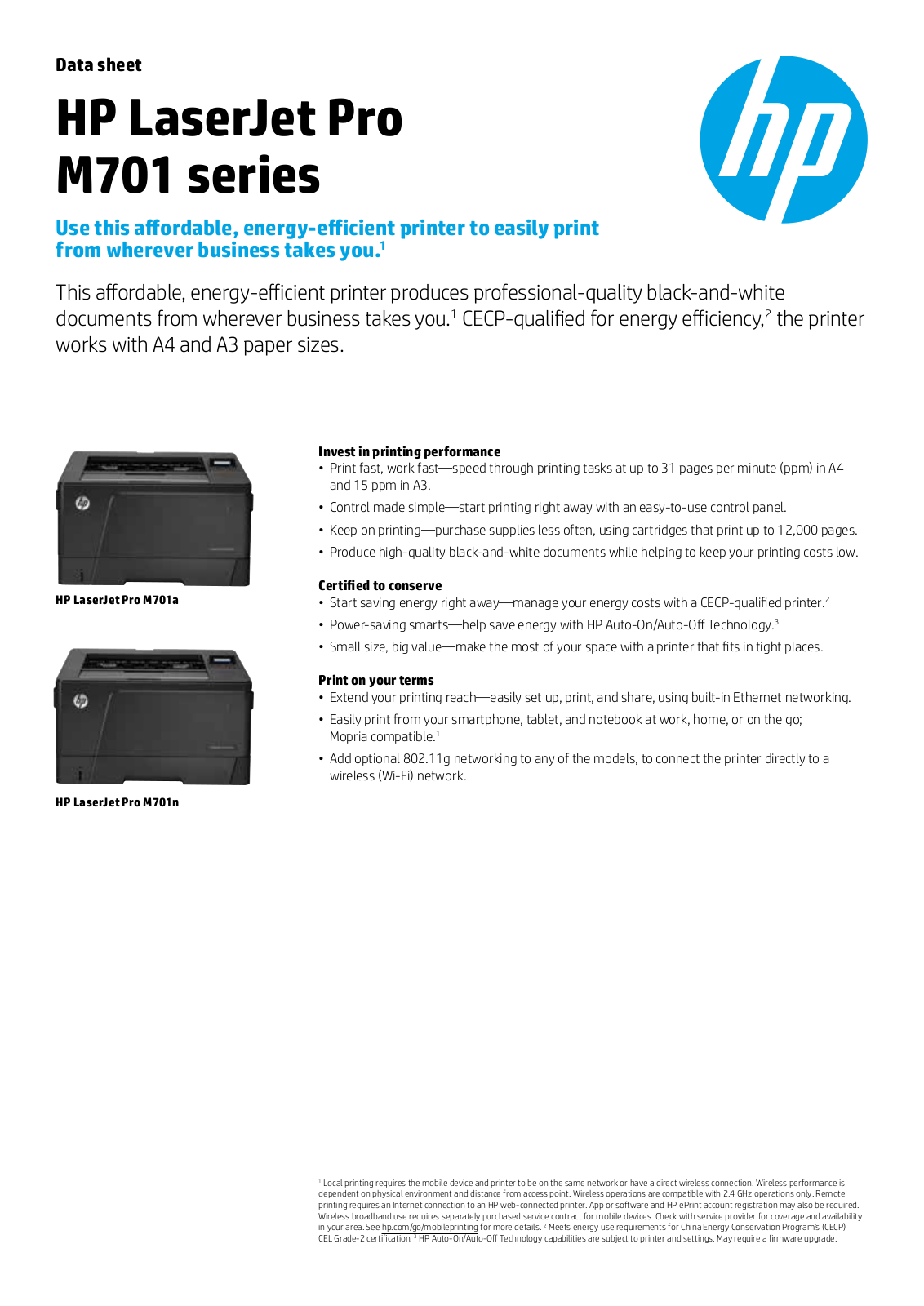 HP m701 Datasheet