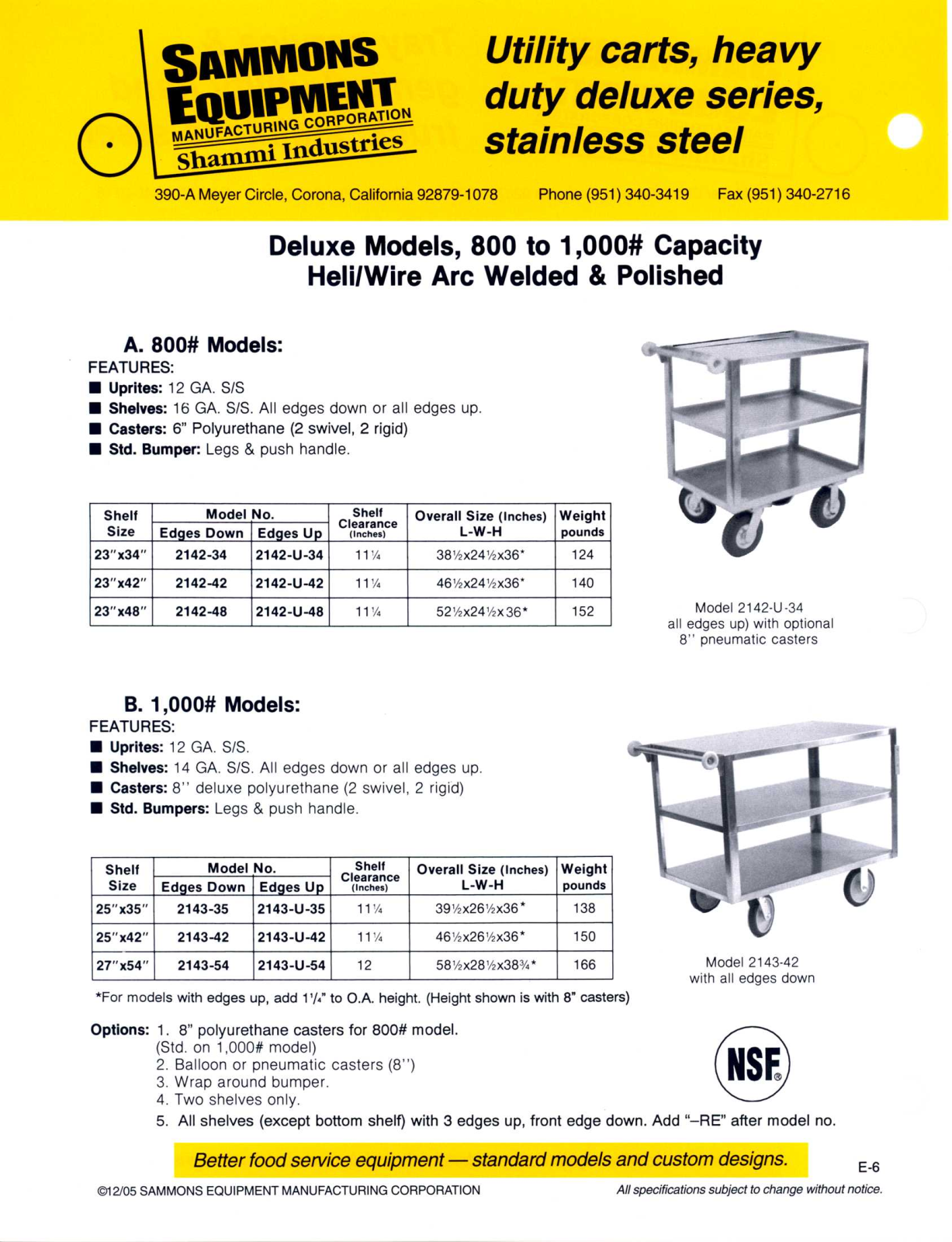 Sammons Equipment 2142-34 User Manual