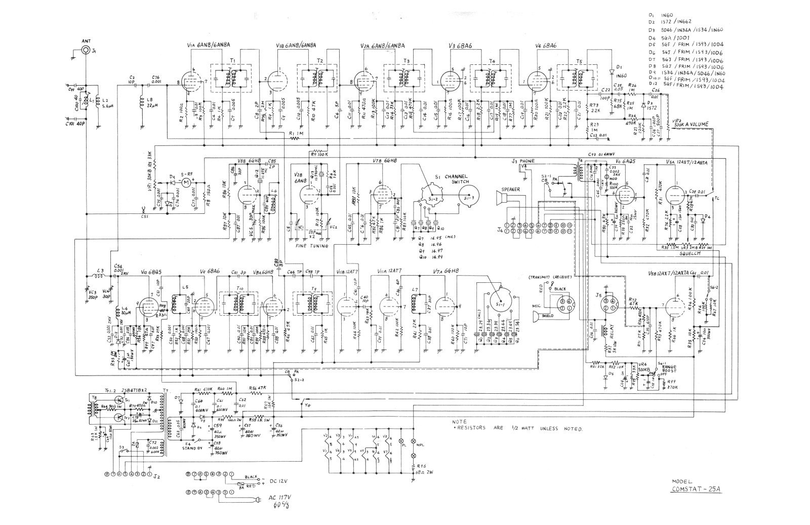 Lafayette Comstat 25A Schematic