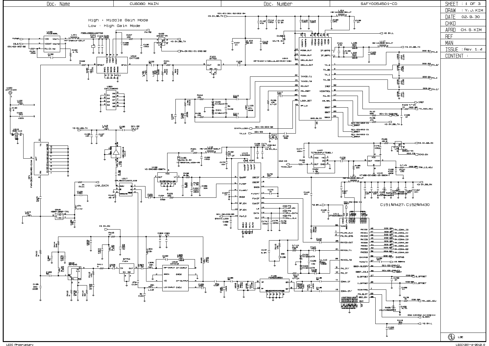 LG CU8080 Circuit diagrams