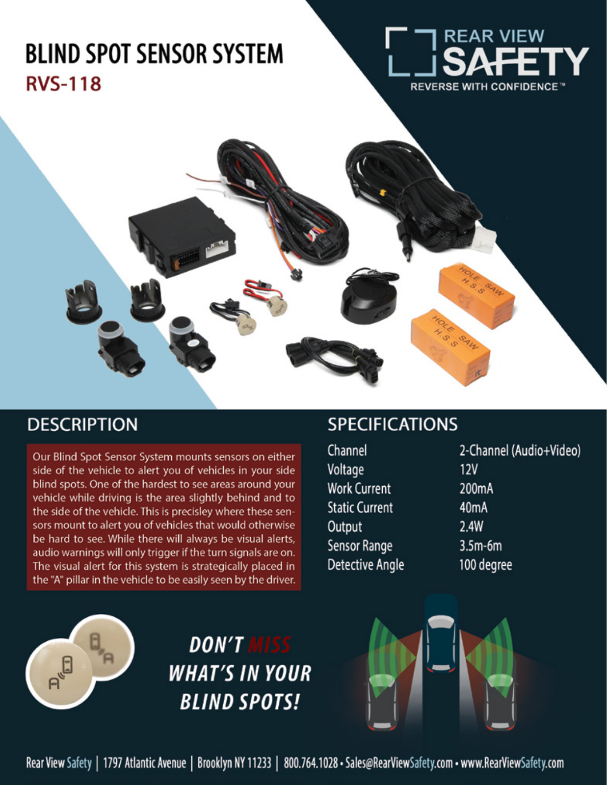 RVS Systems RVS-RS108 Specsheet