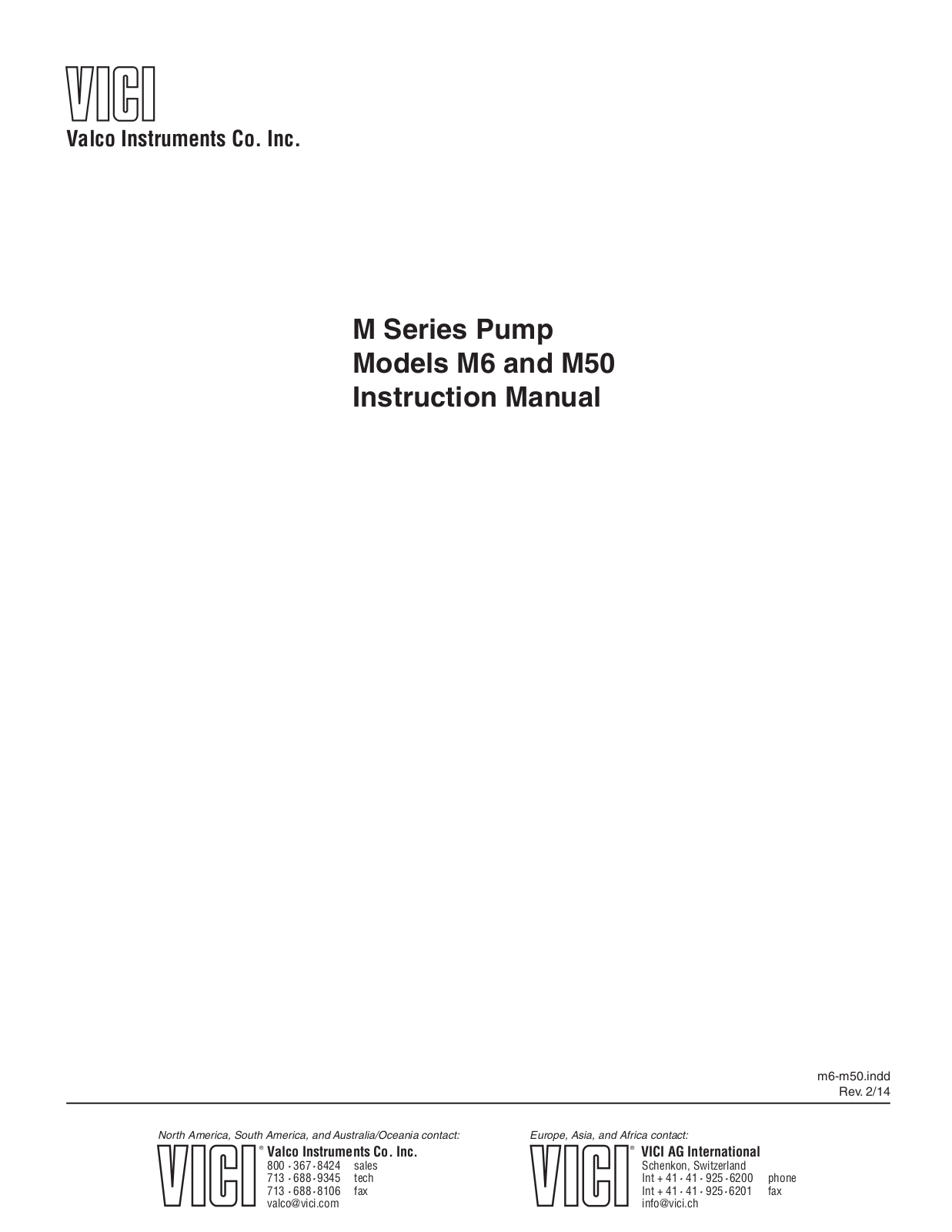 VICI M Series User Manual