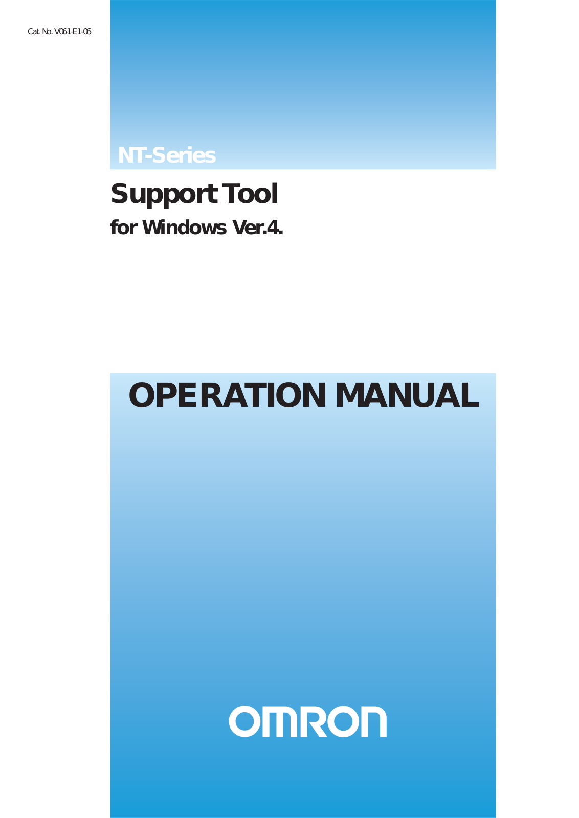 Omron NT-SERIES SUPPORT TOOL FOR WINDOWS User Manual