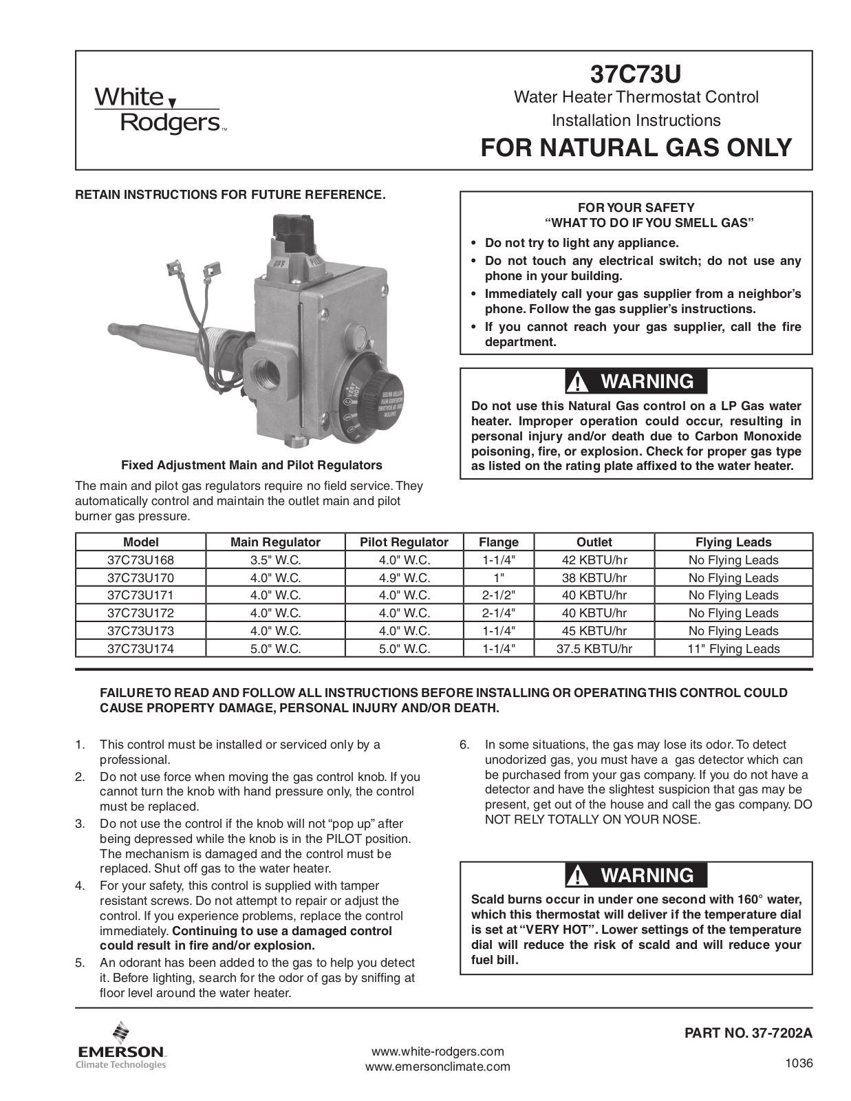 White Rodgers 37C73U User Manual 2