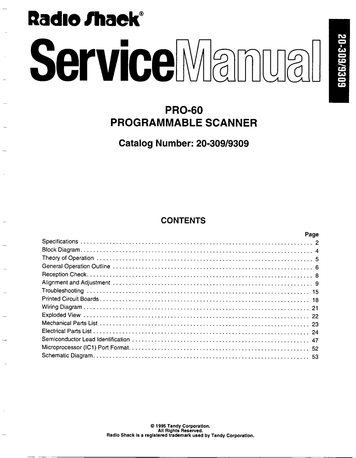 Radio Shack Pro-60 User Manual