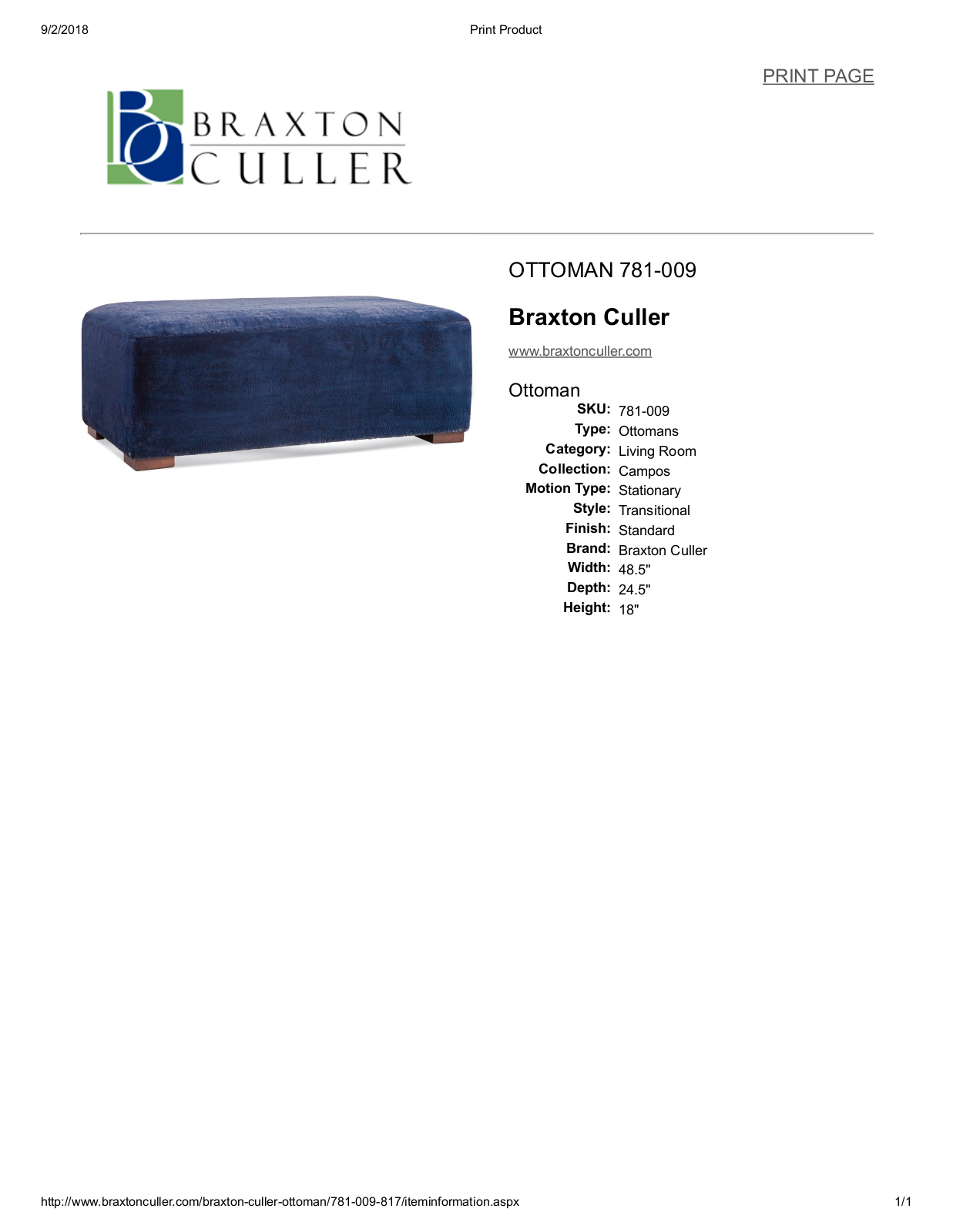 Braxton Culler BXCL1557 Specifications - ManualMachine.com
