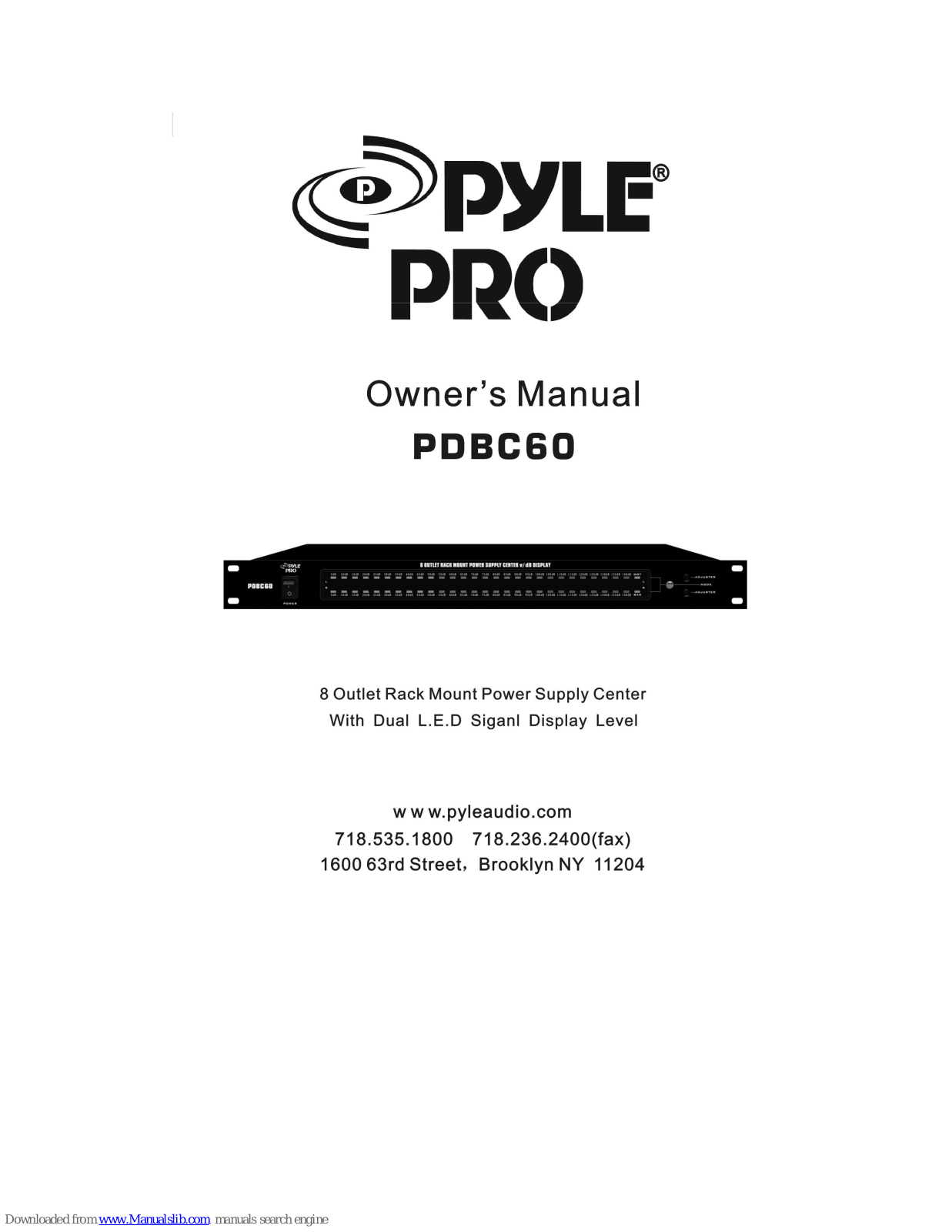 Pyle Pro PDBC60 Owner's Manual