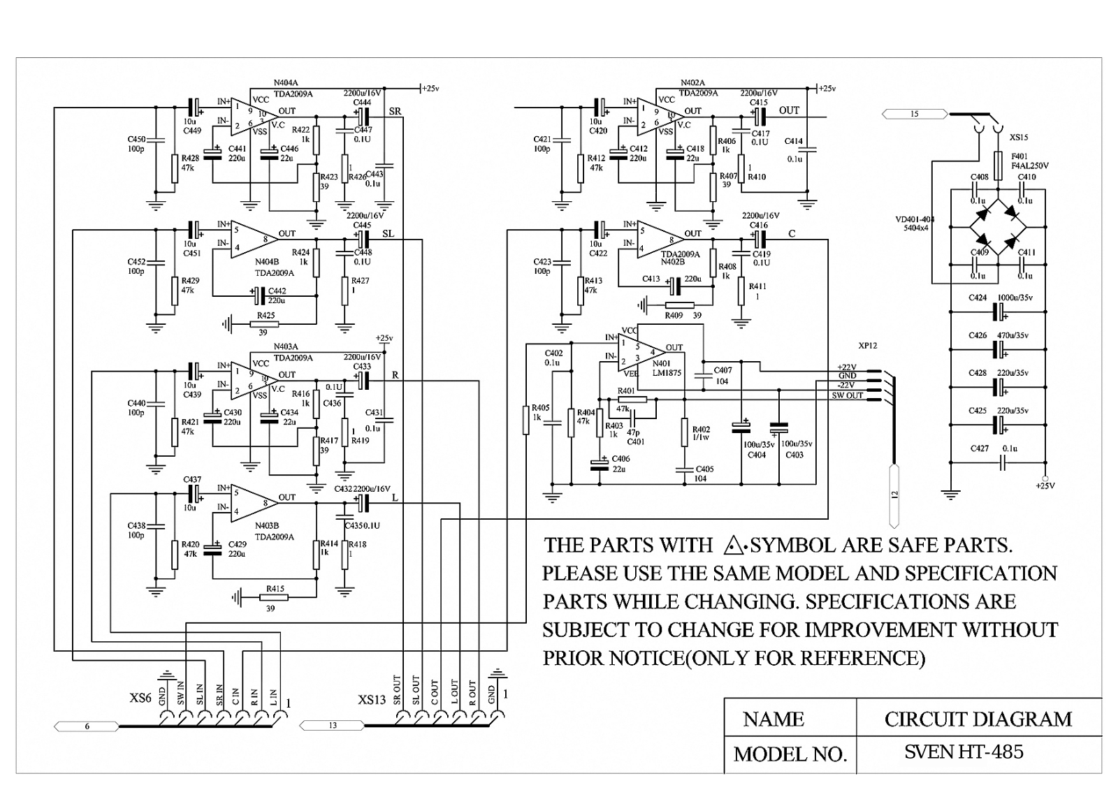 SVEN HT-485 Service Manual