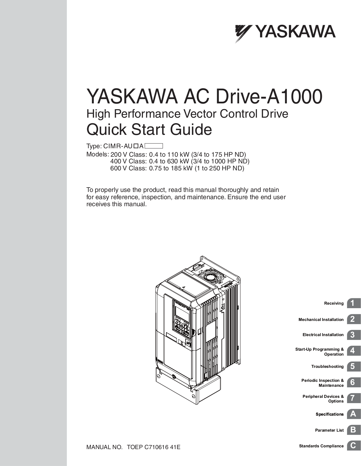 Yaskawa CIMR-AU User Manual