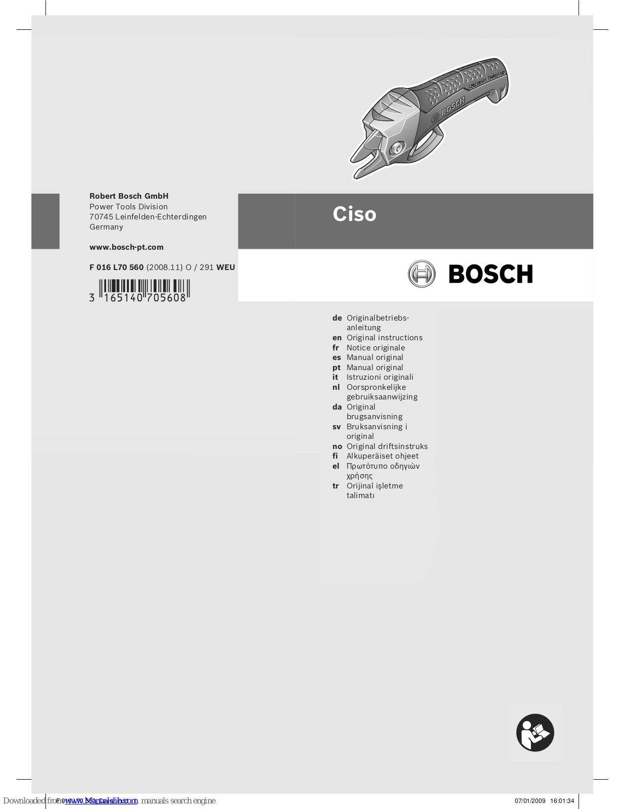 Bosch Ciso, 3 600 H55 Instructions Manual